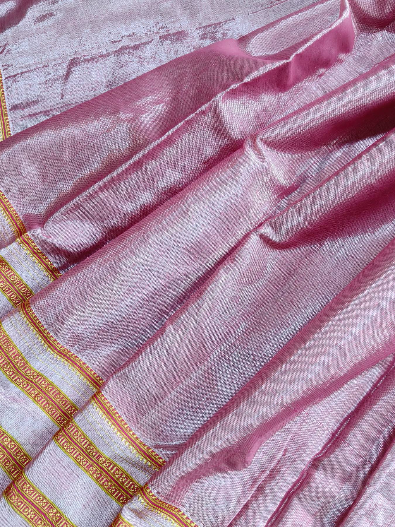 LIGHT PINK SICO PURE HANDLOOM IRKAL SAREE