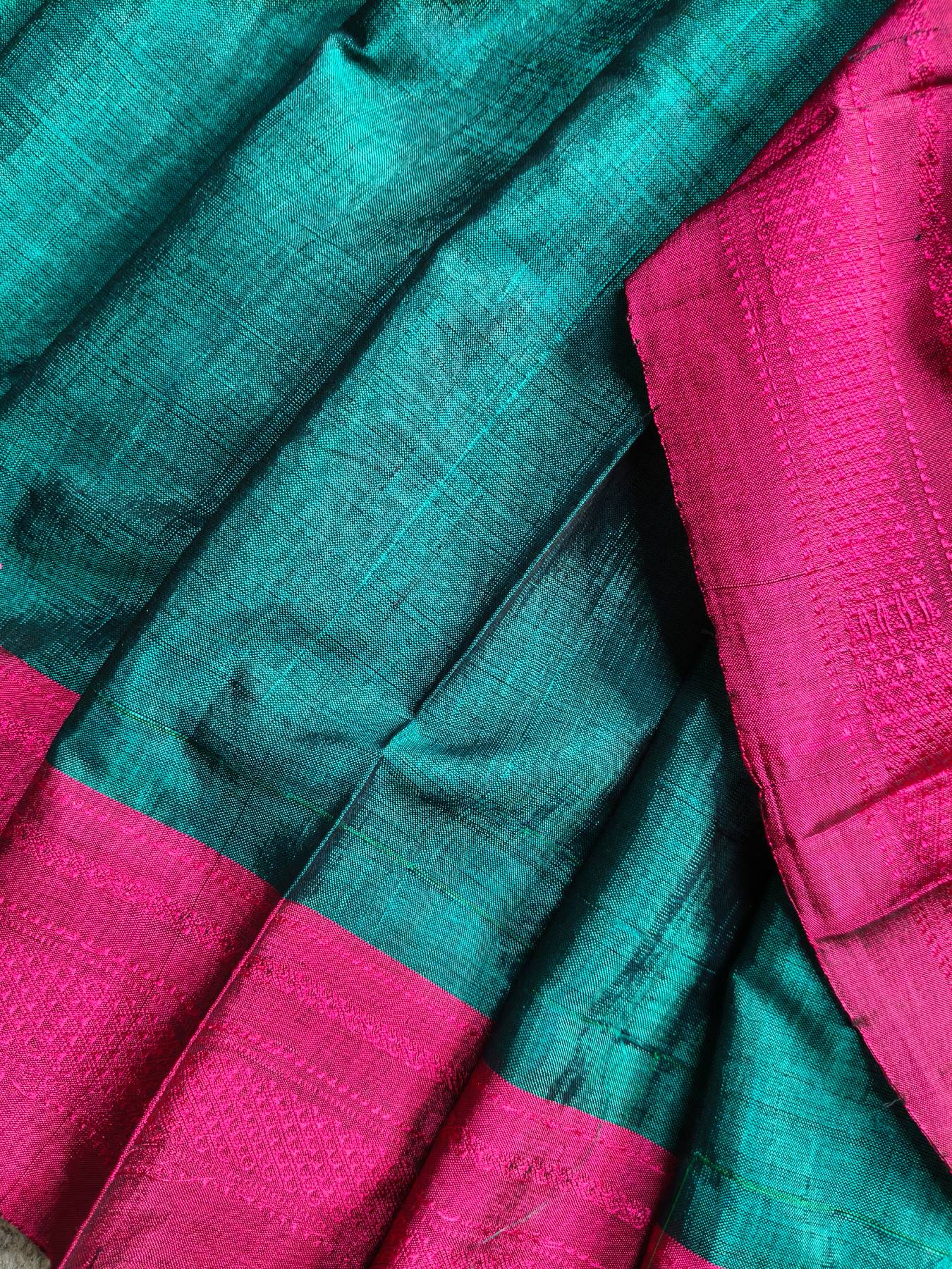 PEACOCK GREEN SICO PURE HANDLOOM IRKAL SAREE