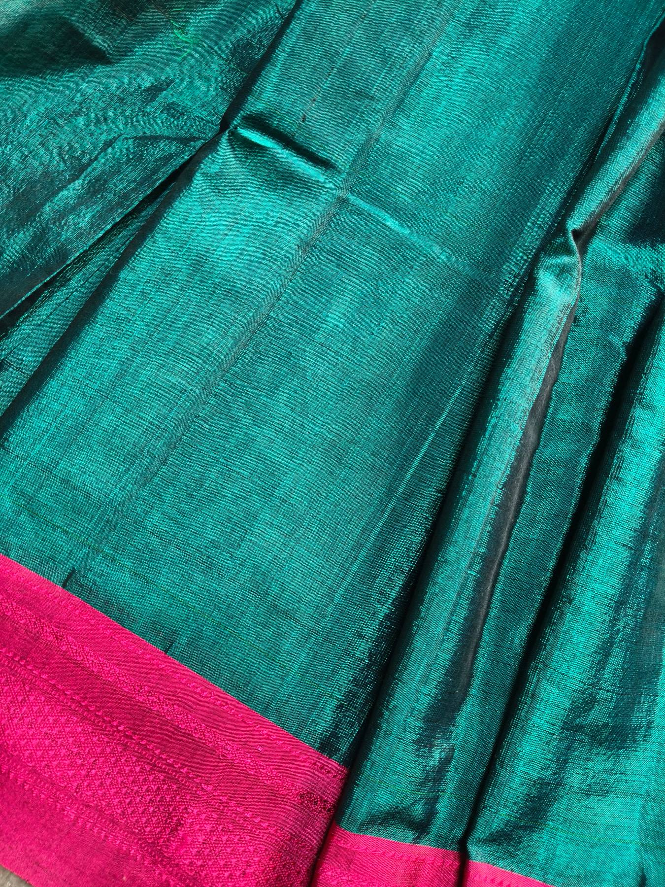 PEACOCK GREEN SICO PURE HANDLOOM IRKAL SAREE