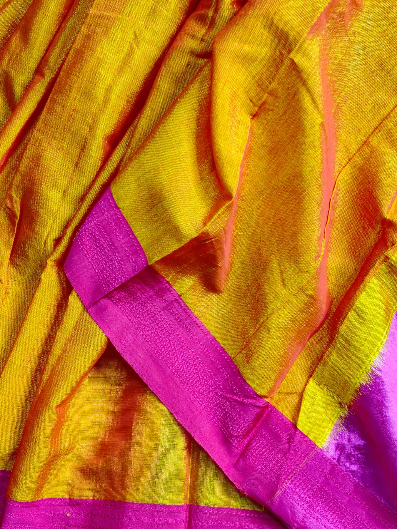 ORANGE SICO PURE HANDLOOM IRKAL SAREE
