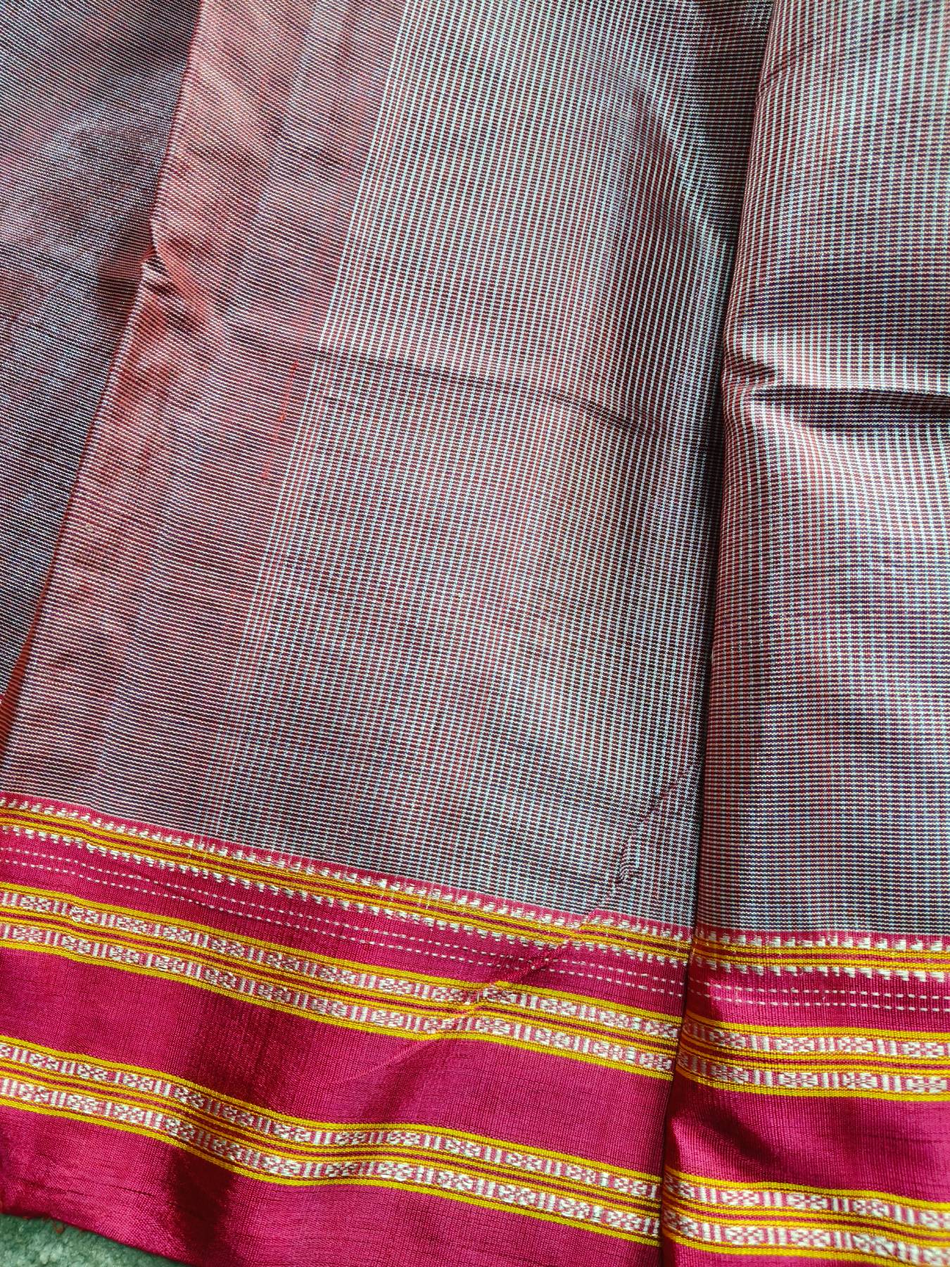 MAUVE PINK PURE HANDLOOM IRKAL SAREE
