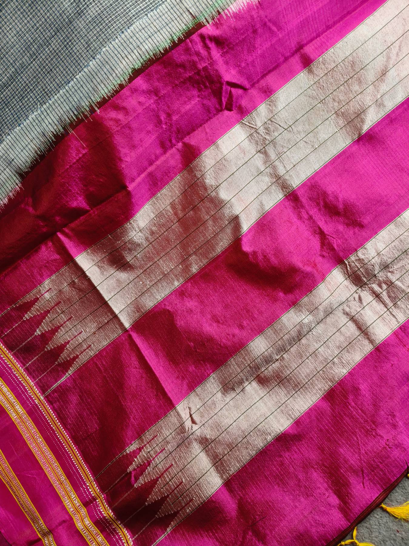 GREY SICO PURE HANDLOOM IRKAL SAREE