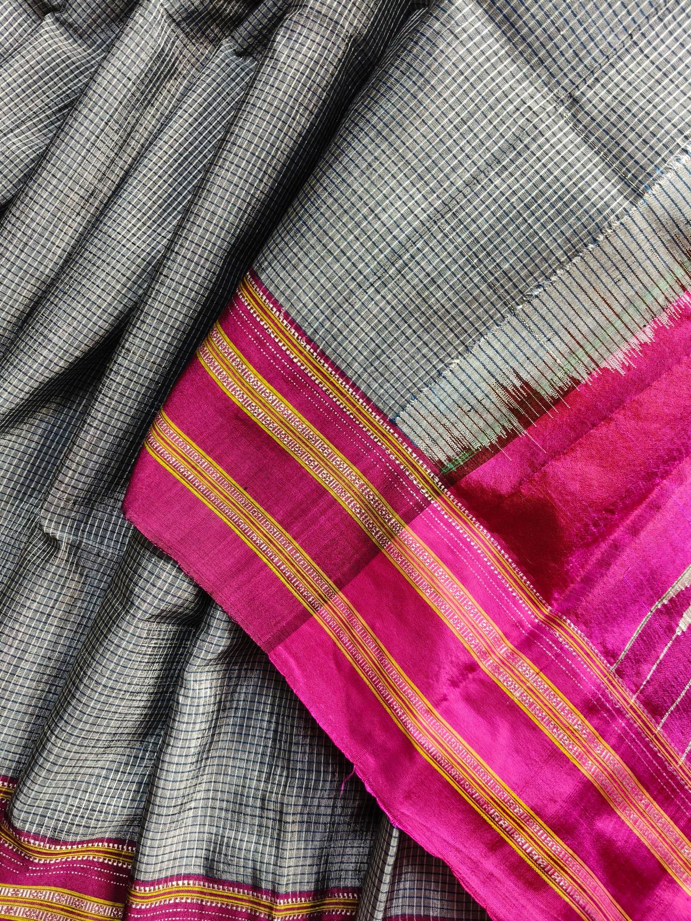 GREY SICO PURE HANDLOOM IRKAL SAREE