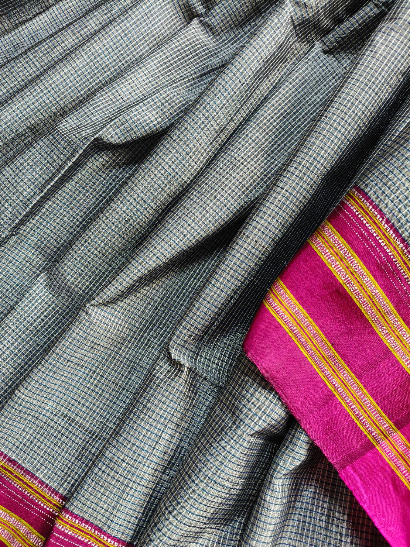 GREY SICO PURE HANDLOOM IRKAL SAREE