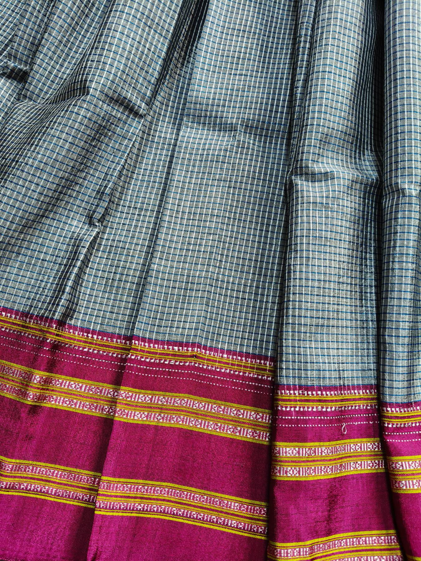 GREY SICO PURE HANDLOOM IRKAL SAREE