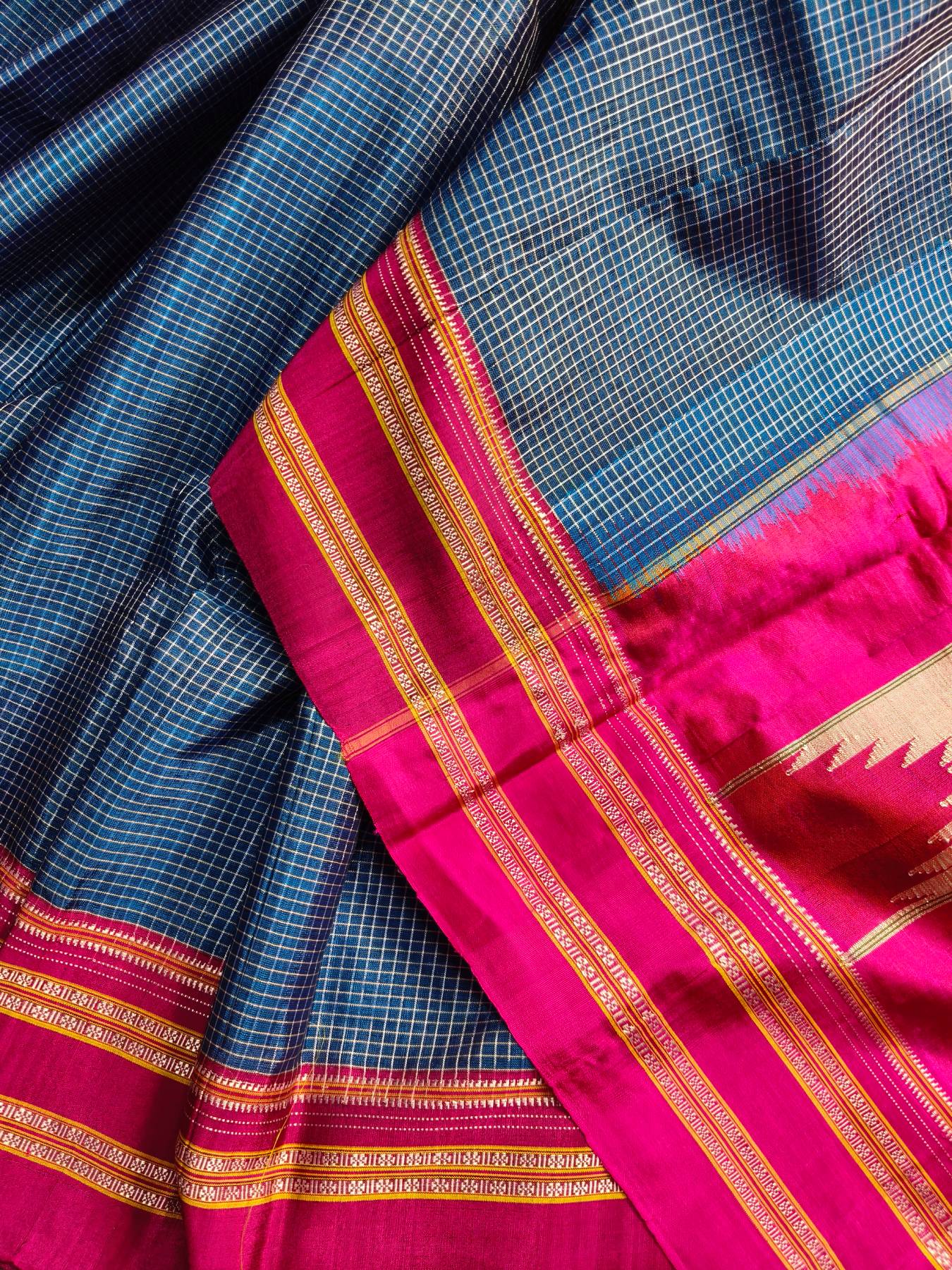 BLUE SICO PURE HANDLOOM IRKAL SAREE