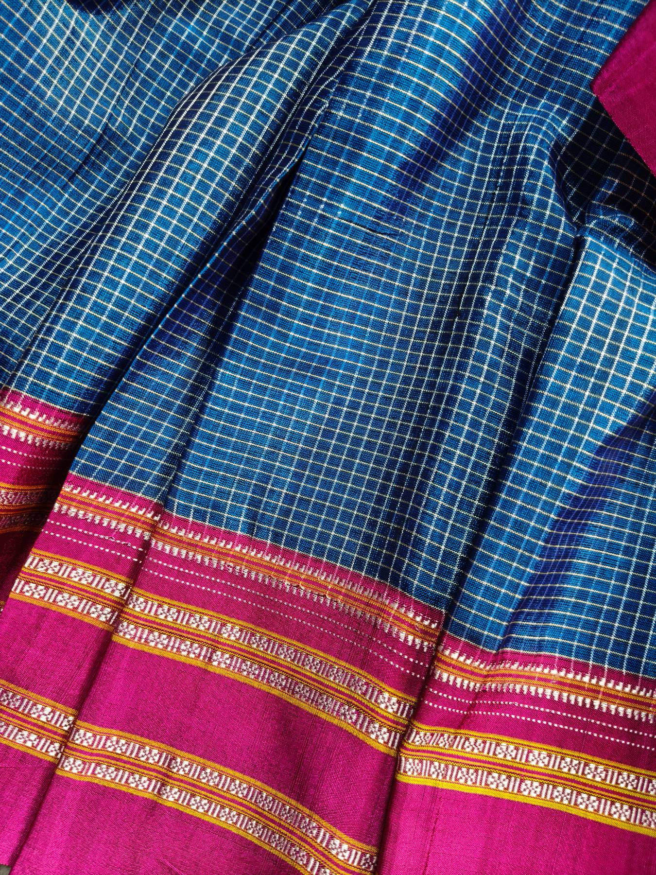 BLUE SICO PURE HANDLOOM IRKAL SAREE