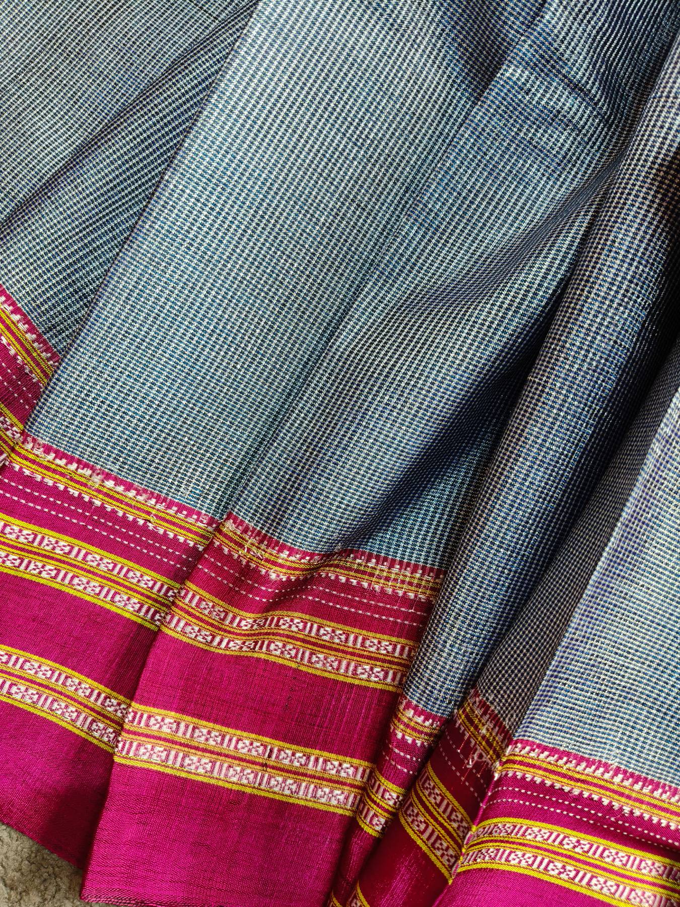 DARK GREY SICO PURE HANDLOOM IRKAL SAREE