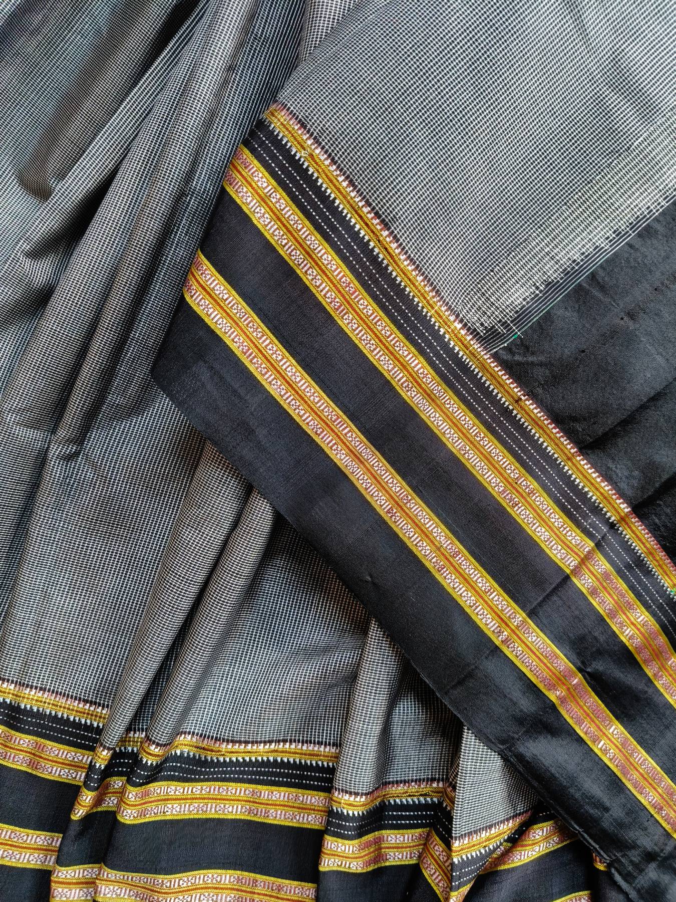 GREY SICO PURE HANDLOOM IRKAL SAREE