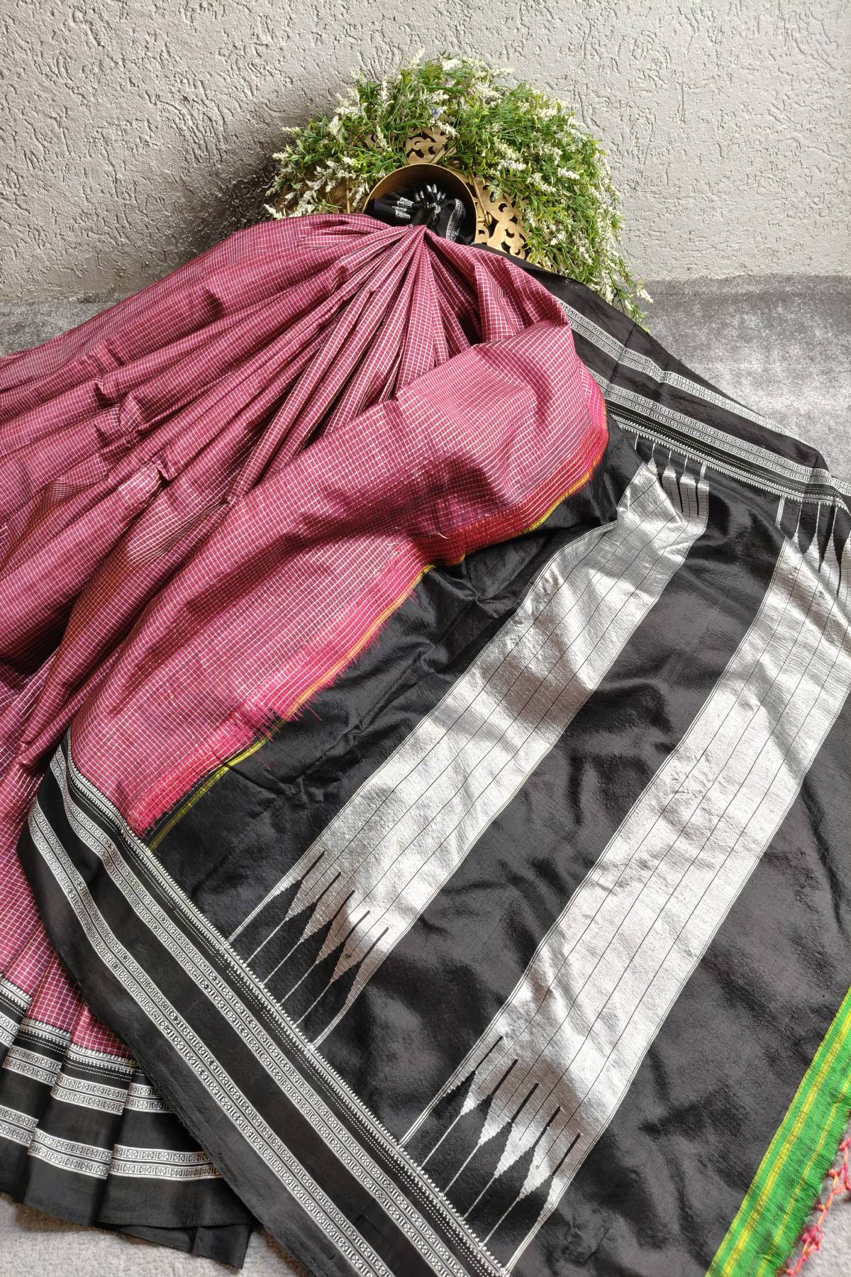 MAROON SICO PURE HANDLOOM IRKAL SAREE