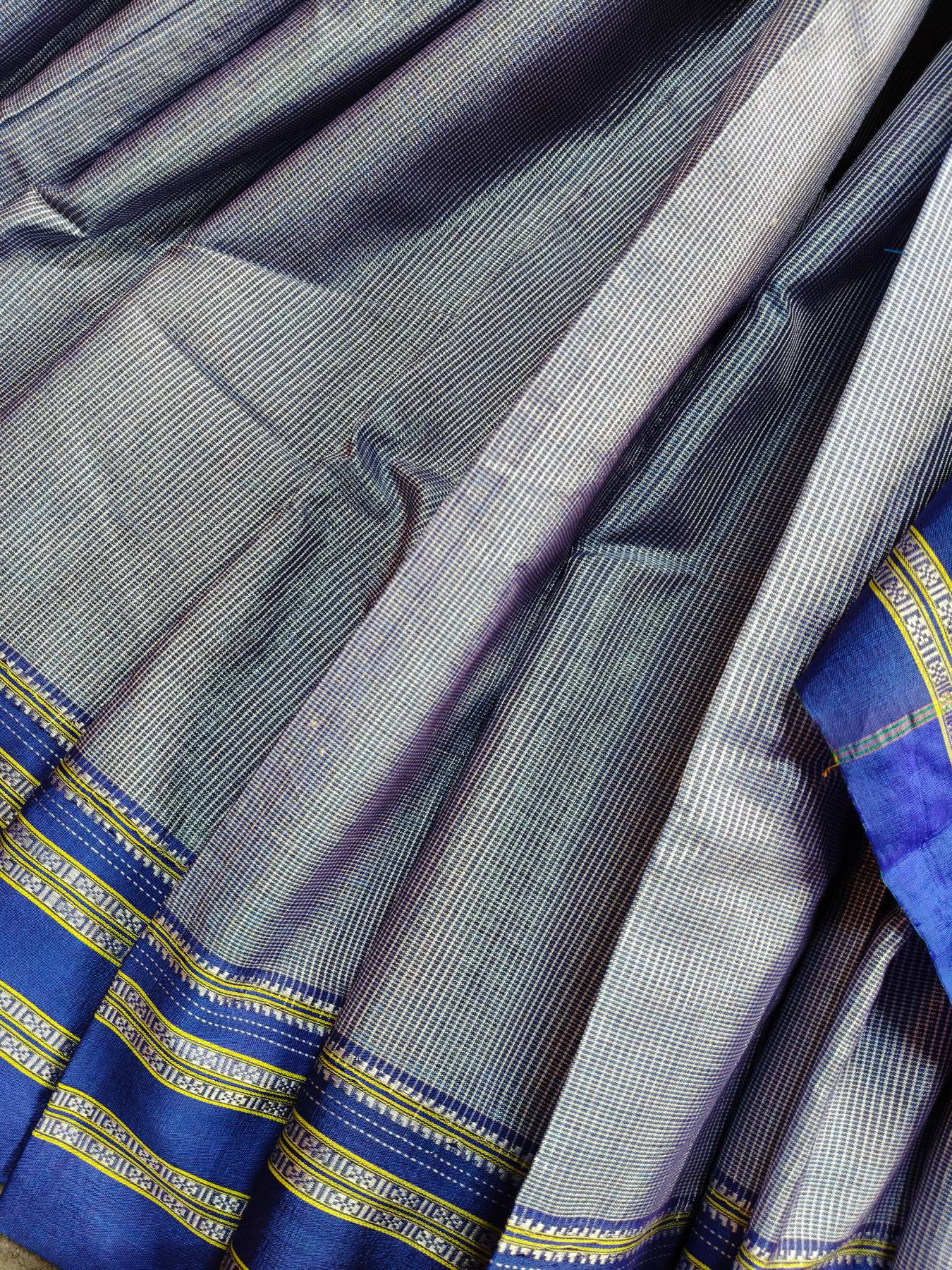 GREY SICO PURE HANDLOOM IRKAL SAREE