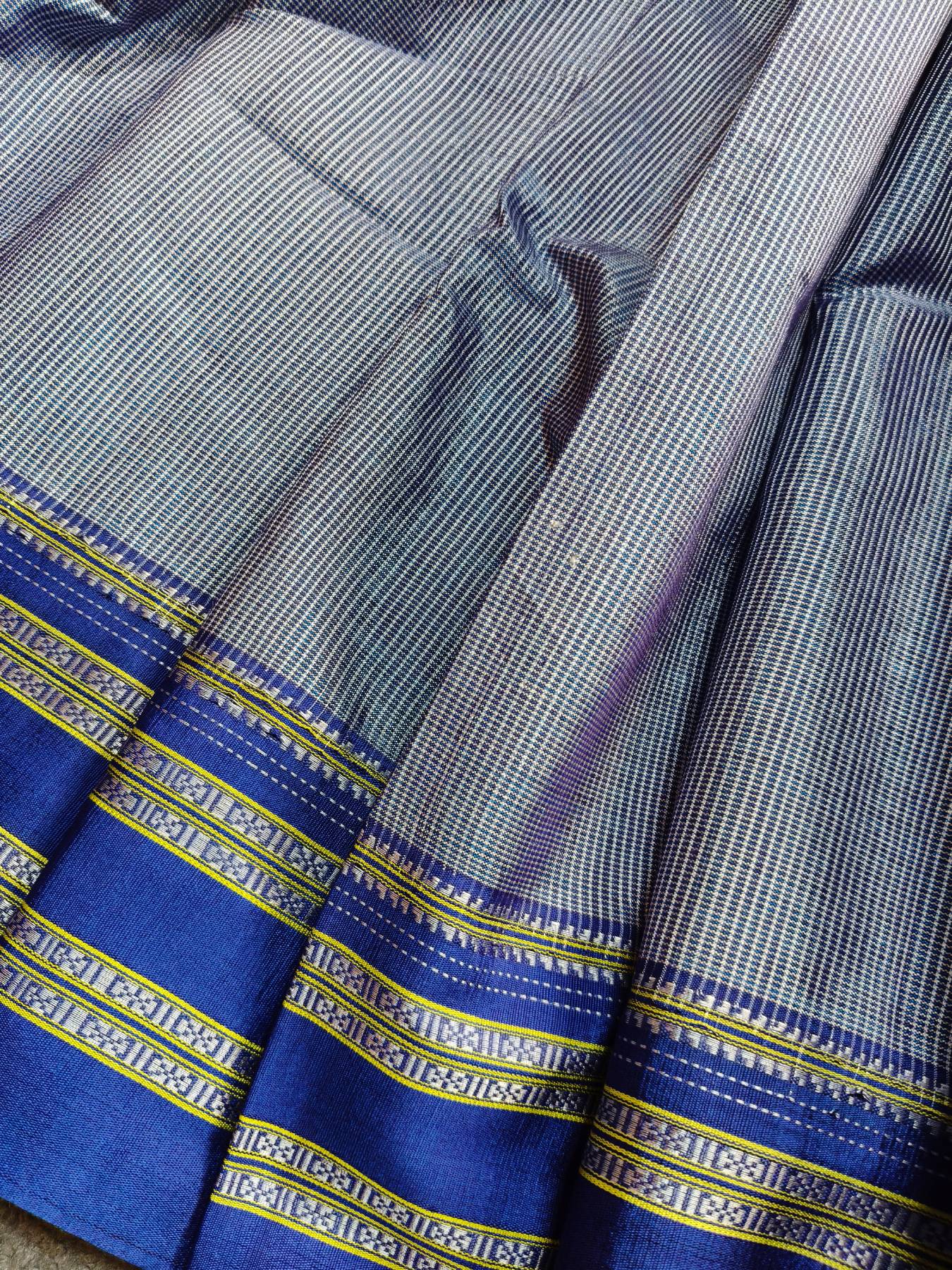 GREY SICO PURE HANDLOOM IRKAL SAREE