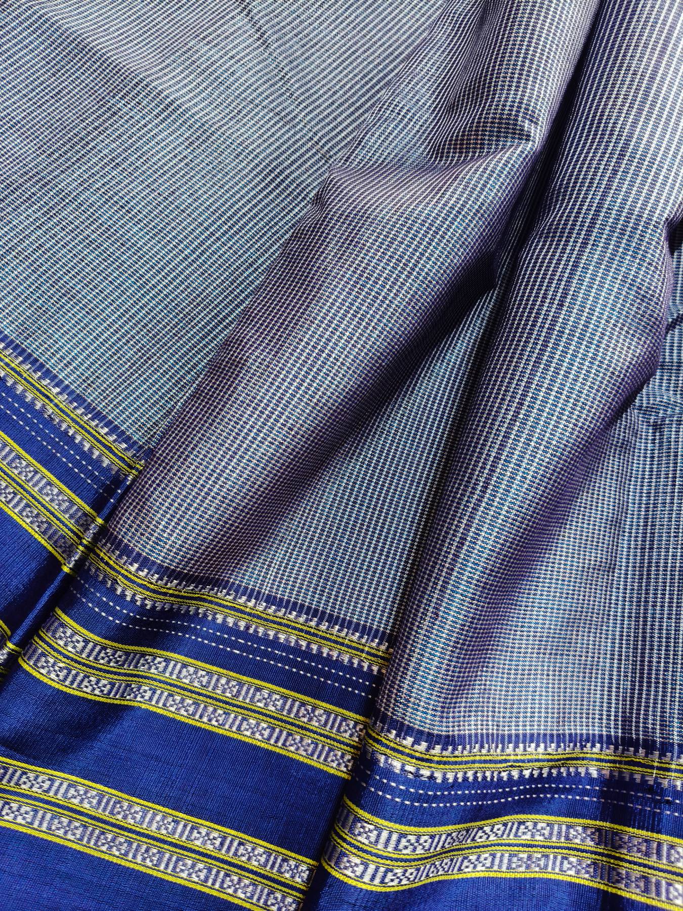GREY SICO PURE HANDLOOM IRKAL SAREE