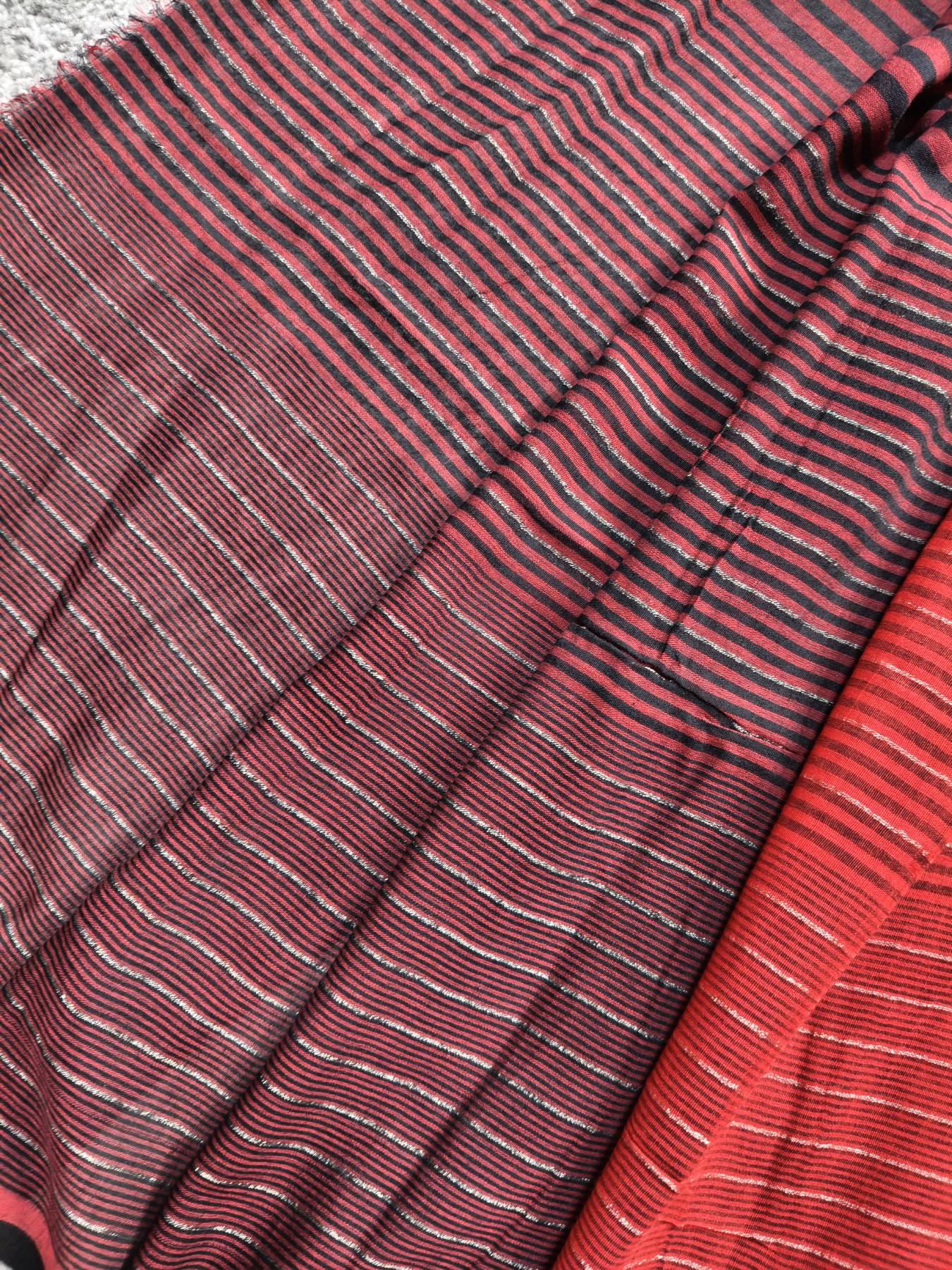 RED PURE HANDLOOM COTTON CHECKS SAREE