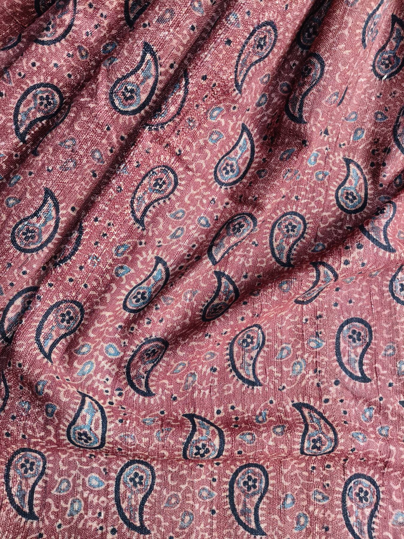 RUST TASSAR PURE HANDLOOM BHUJODI SAREE