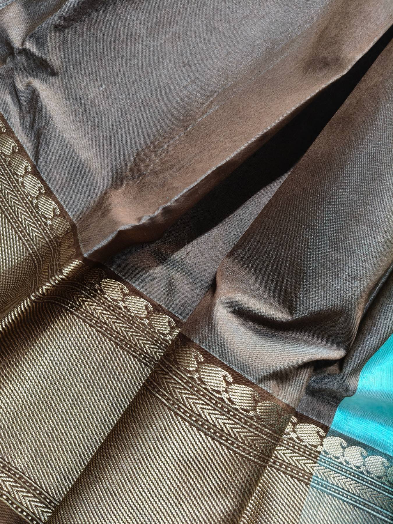 ICE BLUE SILK PURE HANDLOOM CHANDERI SAREE