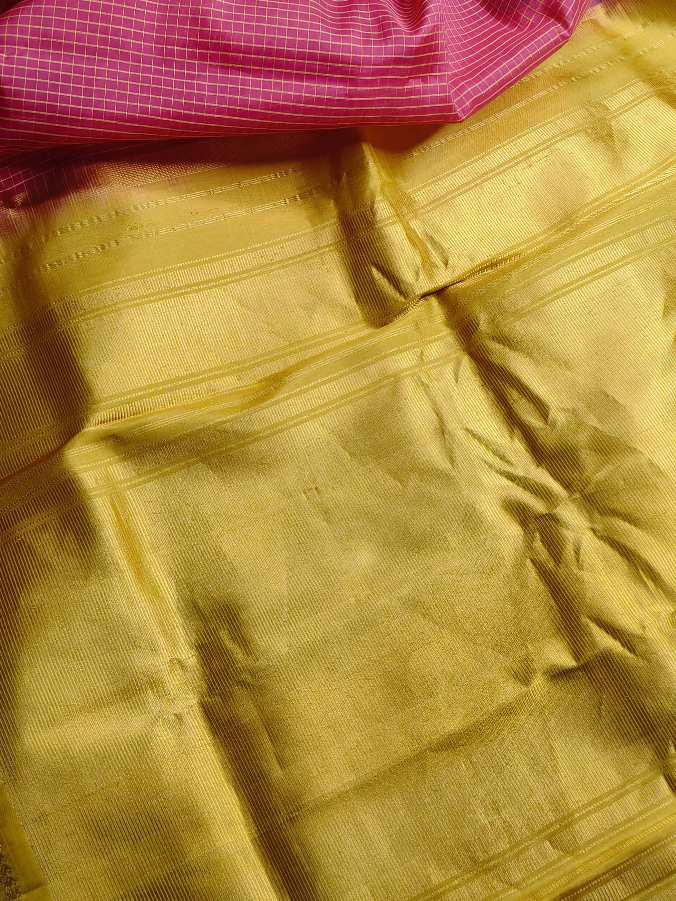 REDISH PINK SICO PURE HANDLOOM GADWAL SAREE
