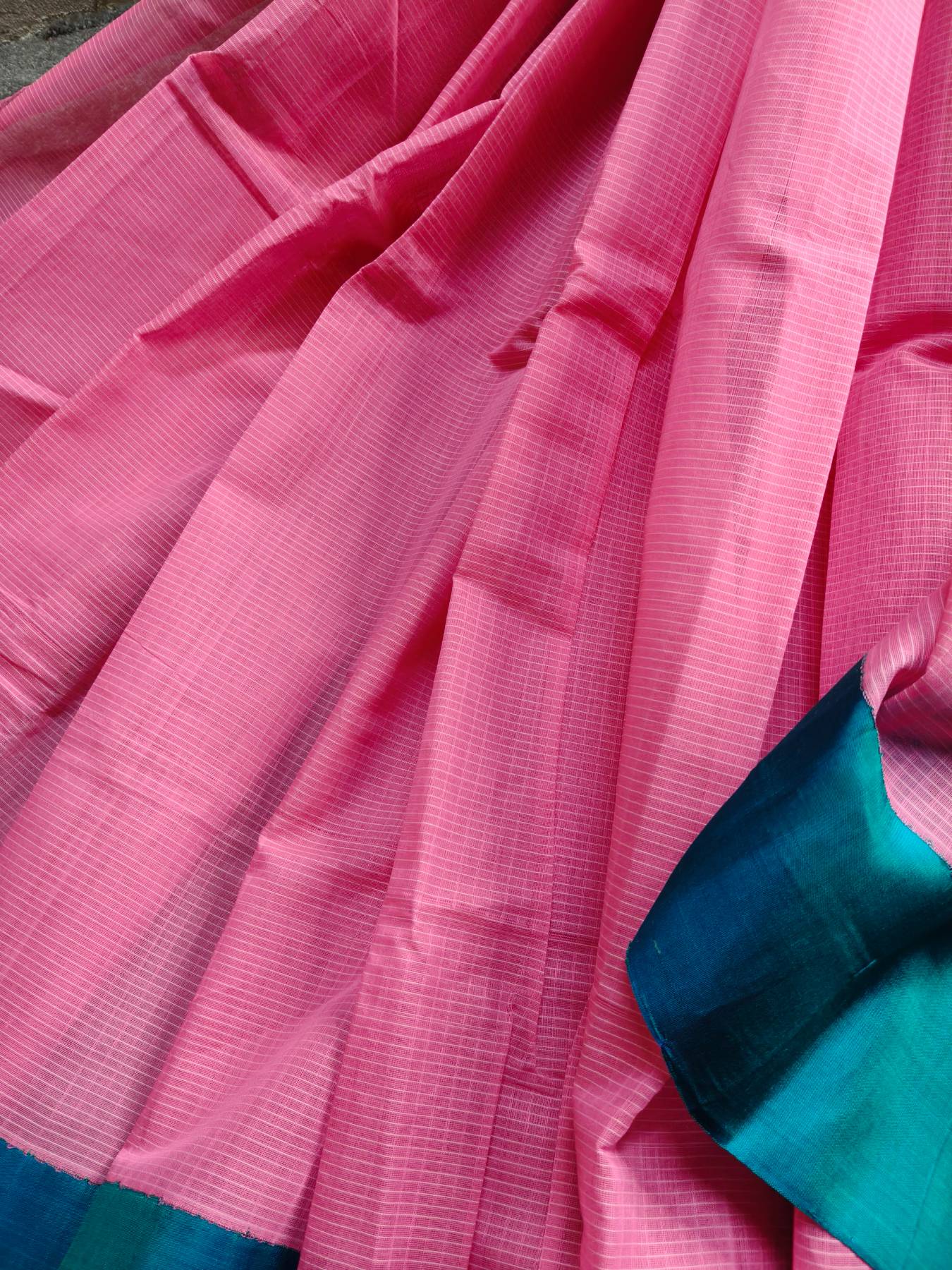 PINK COTTON PURE HANDLOOM GADWAL SAREE