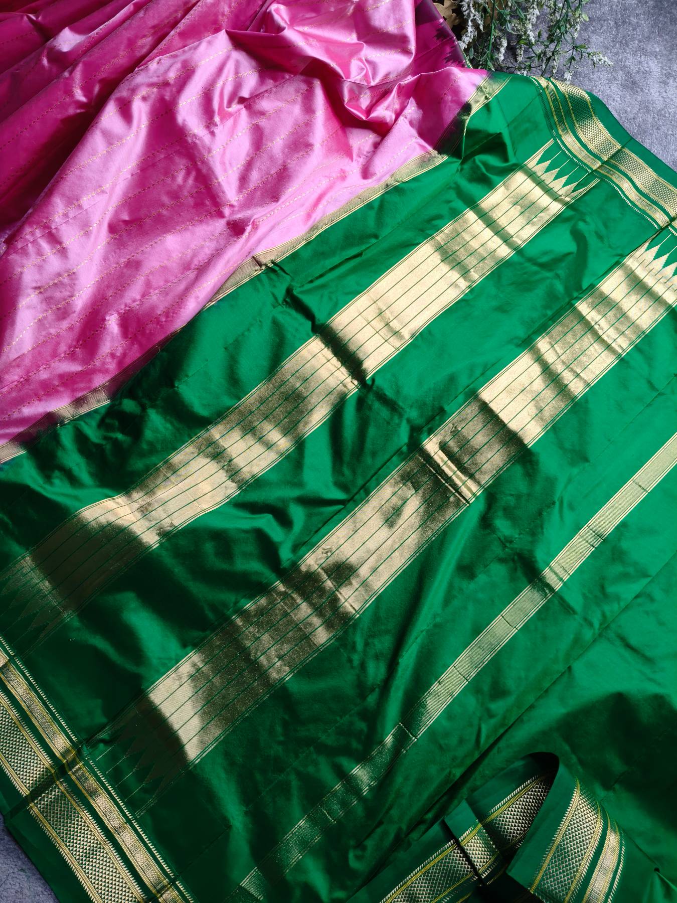 PINK SILK PURE HANDLOOM IRKAL SAREE
