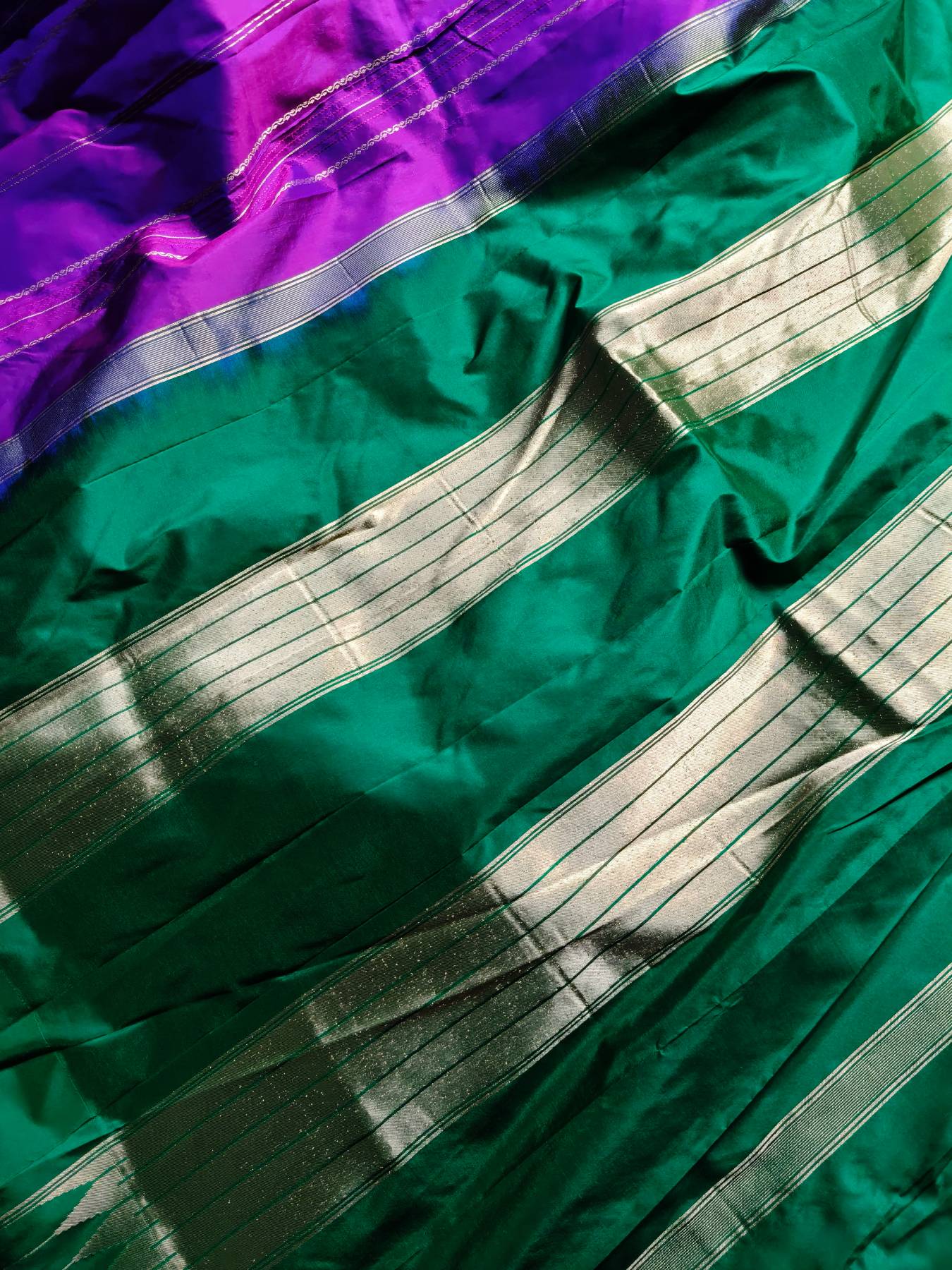 DARK PURPLE SILK PURE HANDLOOM IRKAL SAREE