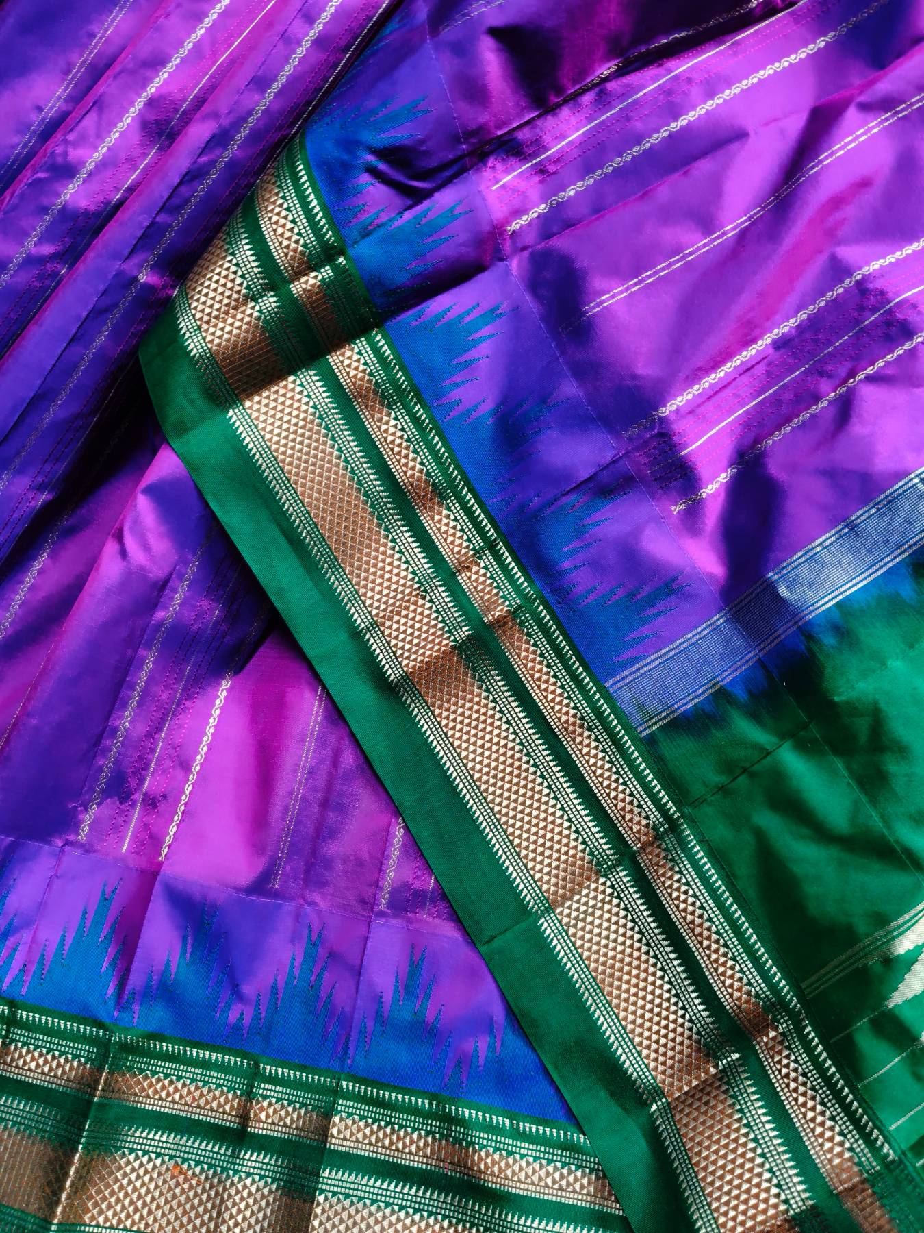 DARK PURPLE SILK PURE HANDLOOM IRKAL SAREE