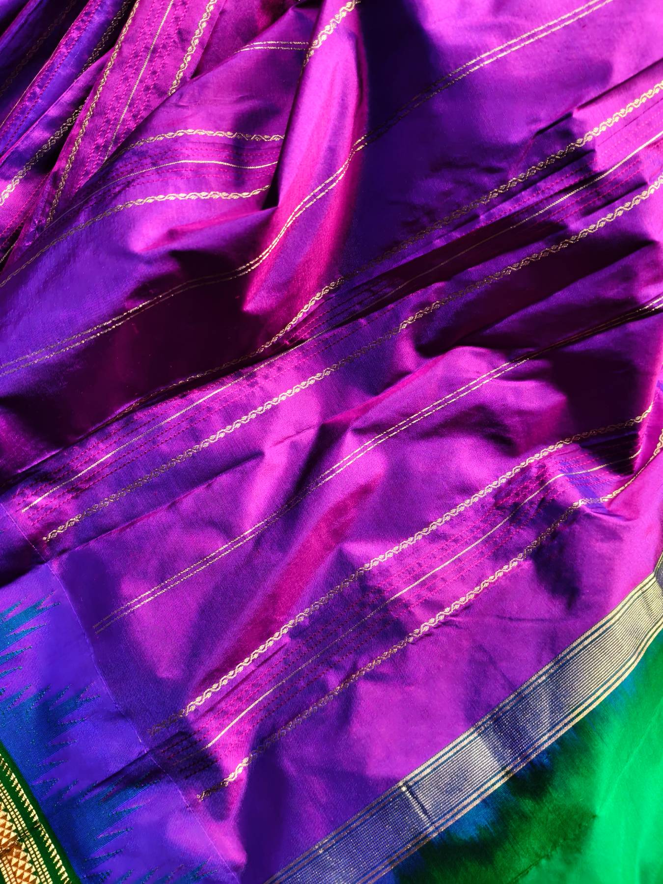 DARK PURPLE SILK PURE HANDLOOM IRKAL SAREE