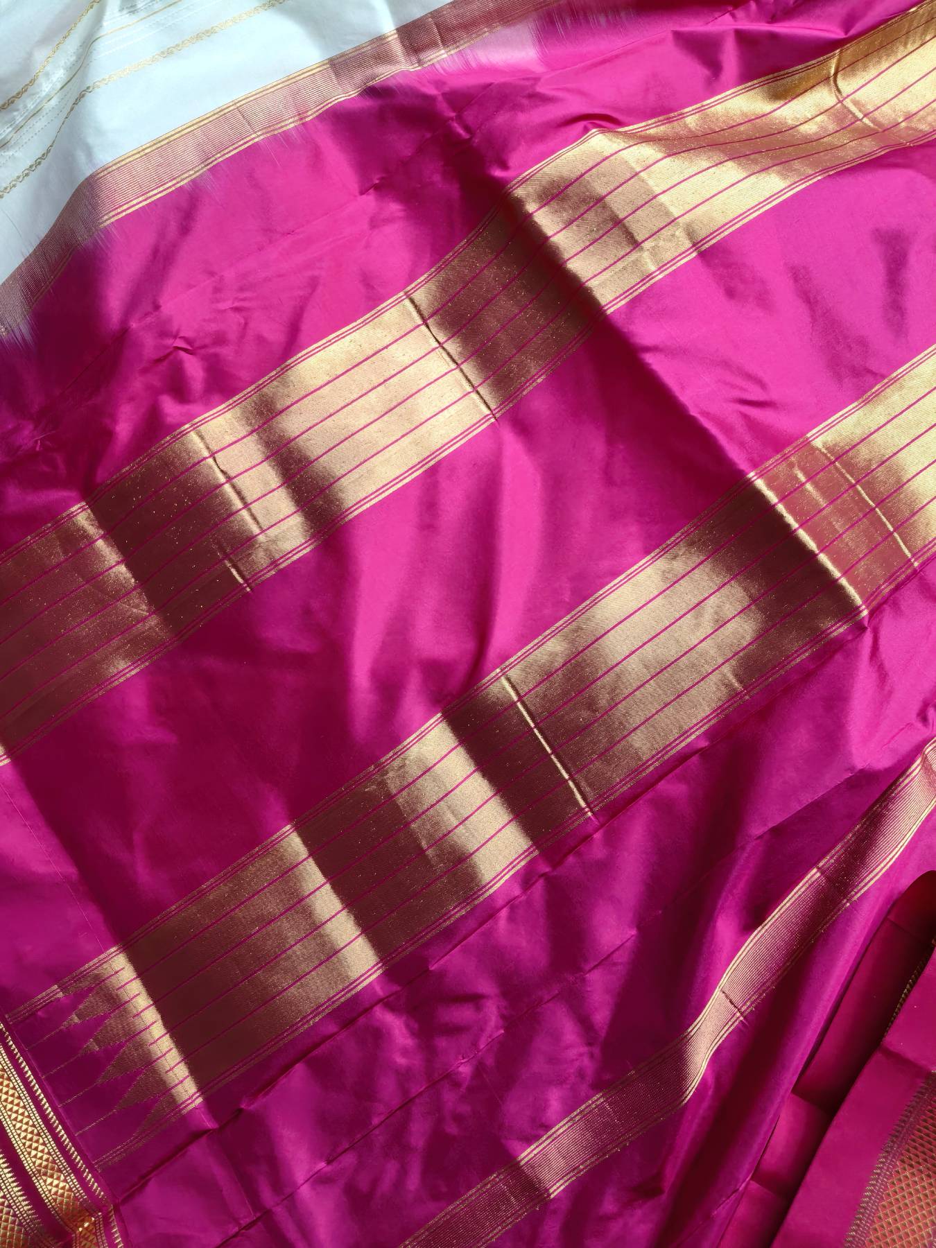 WHITE SILK PURE HANDLOOM IRKAL SAREE