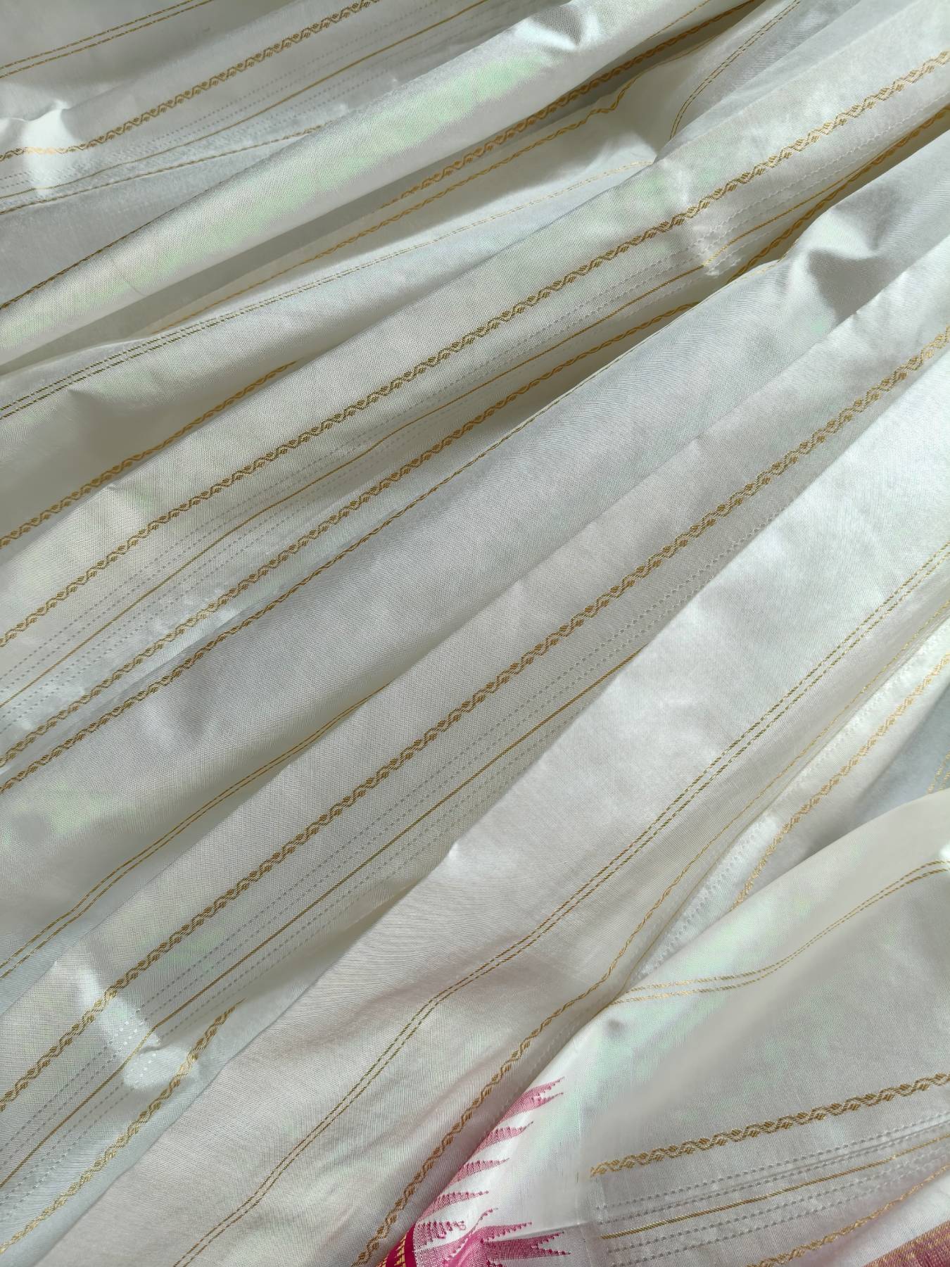 WHITE SILK PURE HANDLOOM IRKAL SAREE