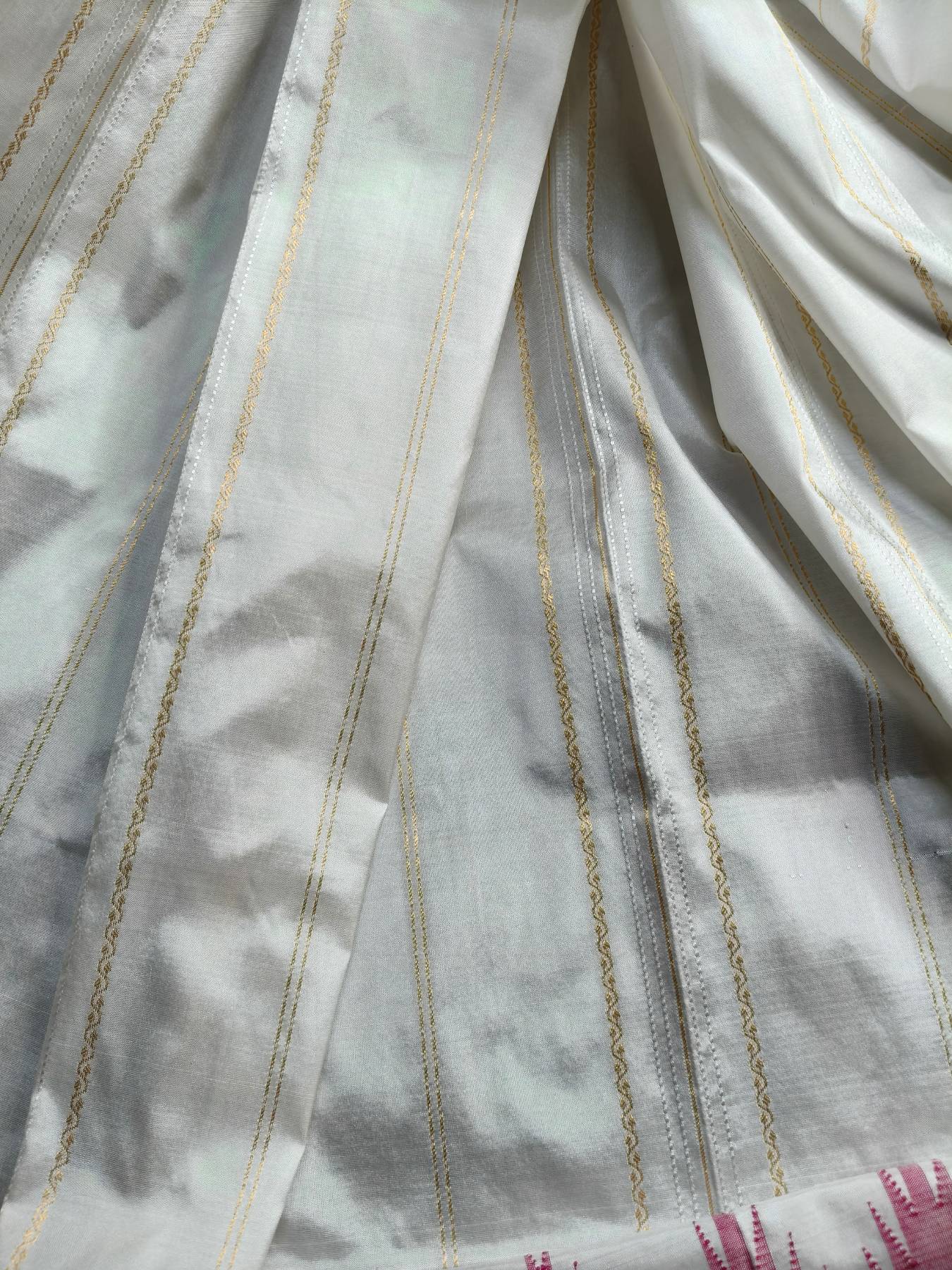 WHITE SILK PURE HANDLOOM IRKAL SAREE