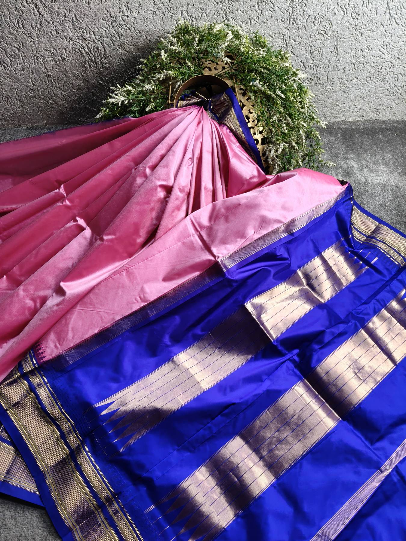 PINK SILK PURE HANDLOOM IRKAL SAREE