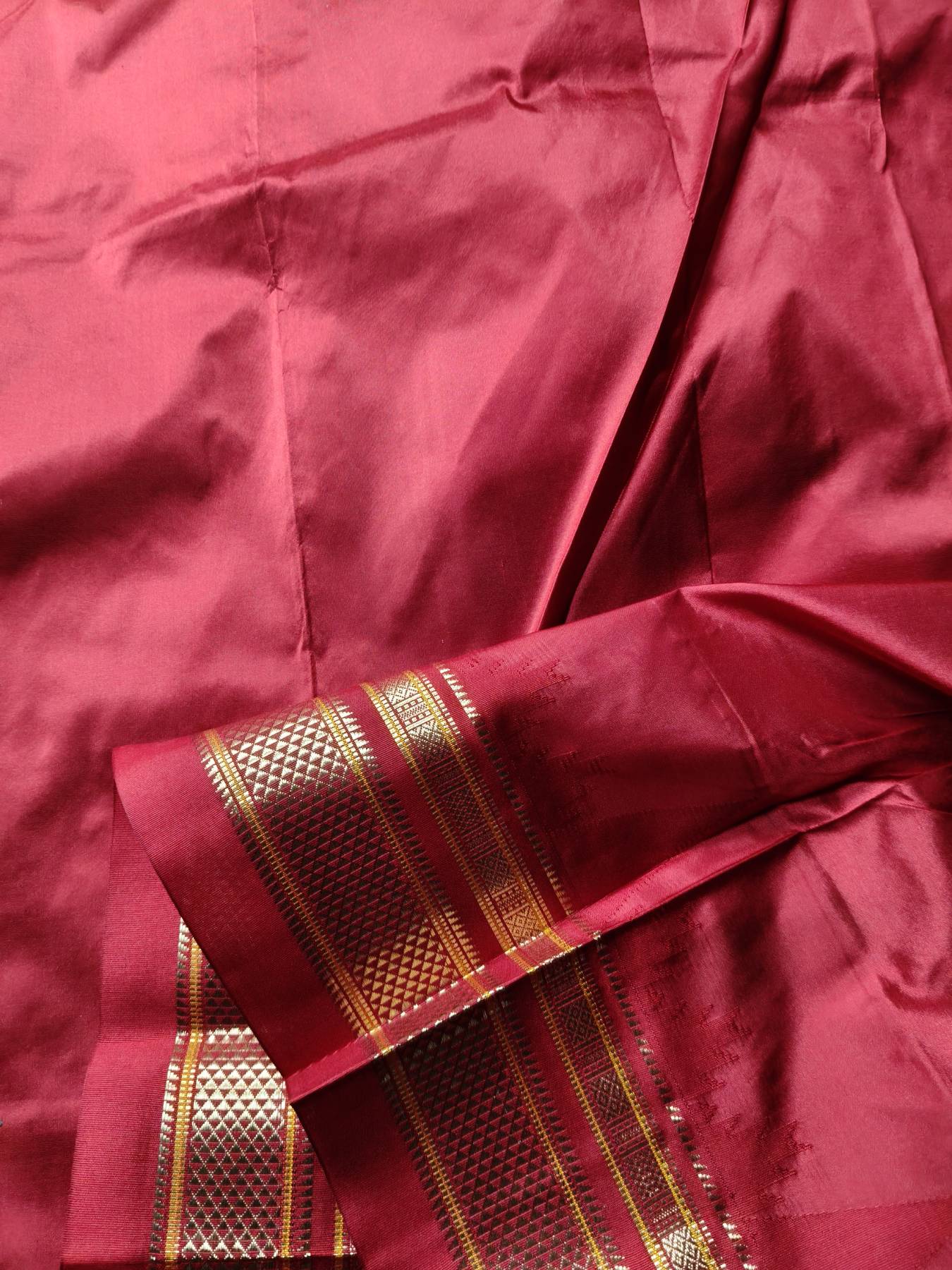 DARK GREEN PINK SILK PURE HANDLOOM IRKAL SAREE