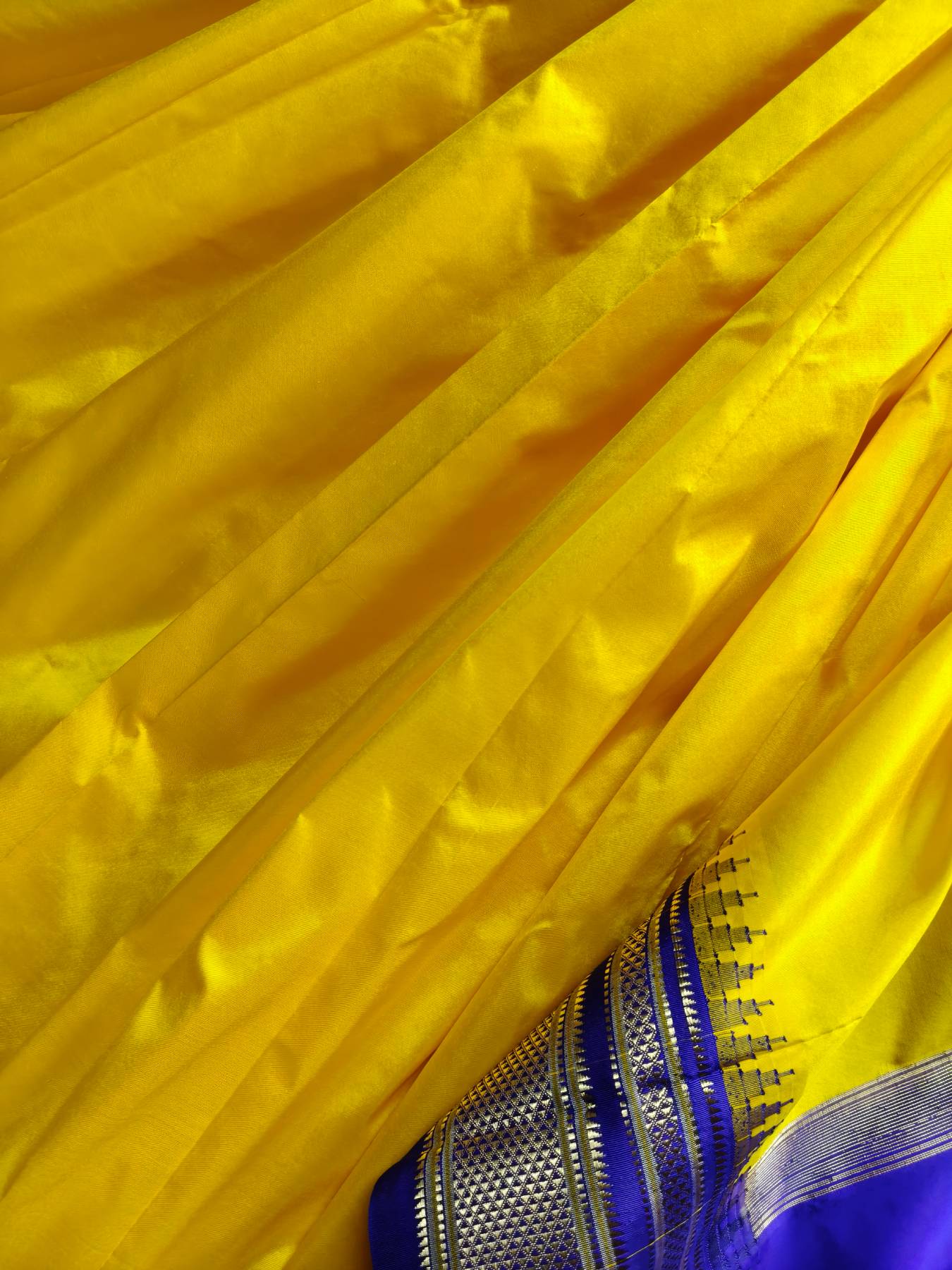 YELLOW SILK PURE HANDLOOM IRKAL SAREE