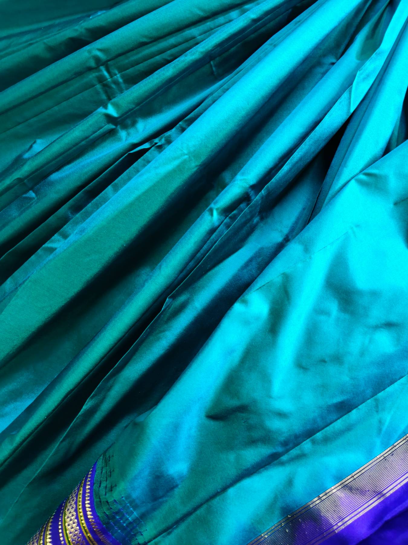 BLUE SILK PURE HANDLOOM IRKAL SAREE