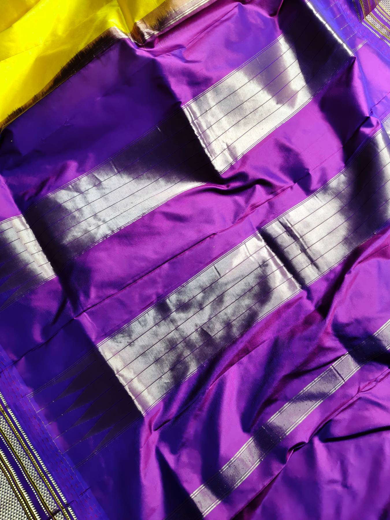 YELLOW SILK PURE HANDLOOM IRKAL SAREE