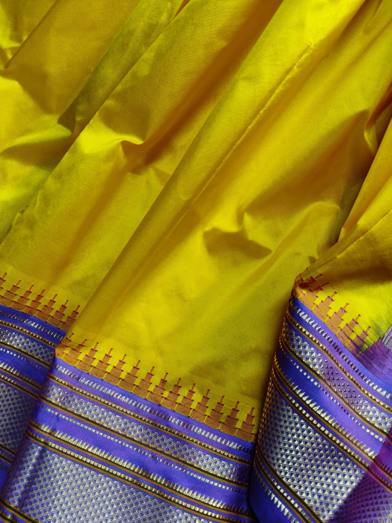 YELLOW SILK PURE HANDLOOM IRKAL SAREE