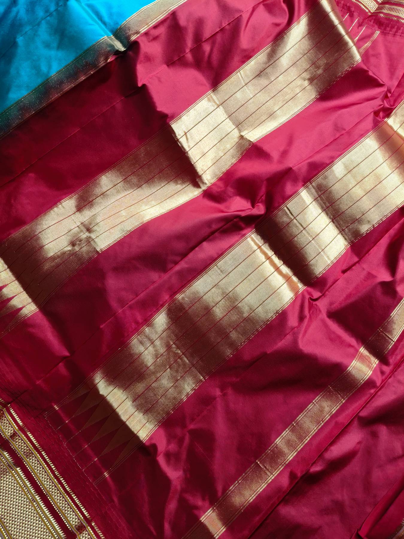 BLUE SILK PURE HANDLOOM IRKAL SAREE