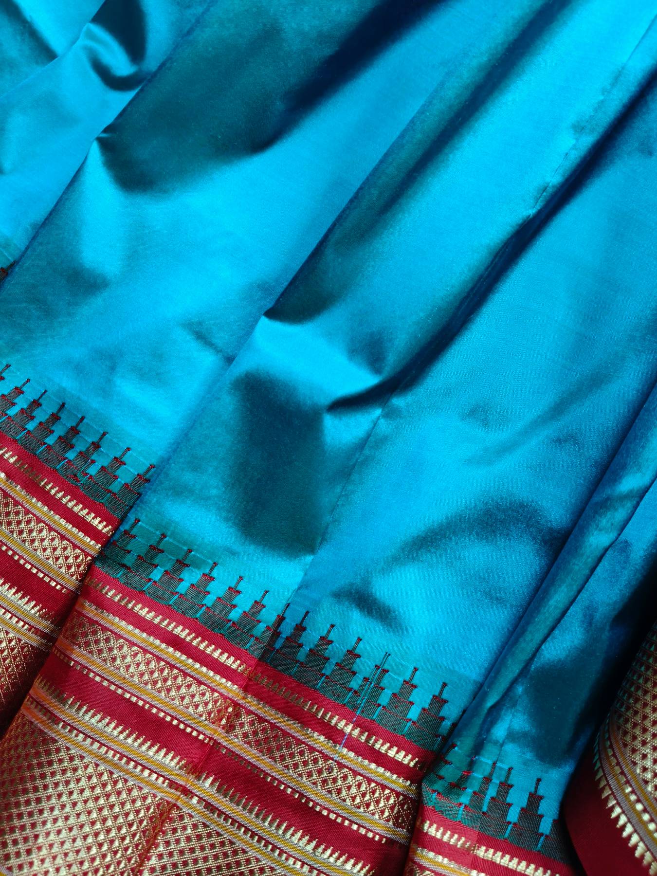 BLUE SILK PURE HANDLOOM IRKAL SAREE