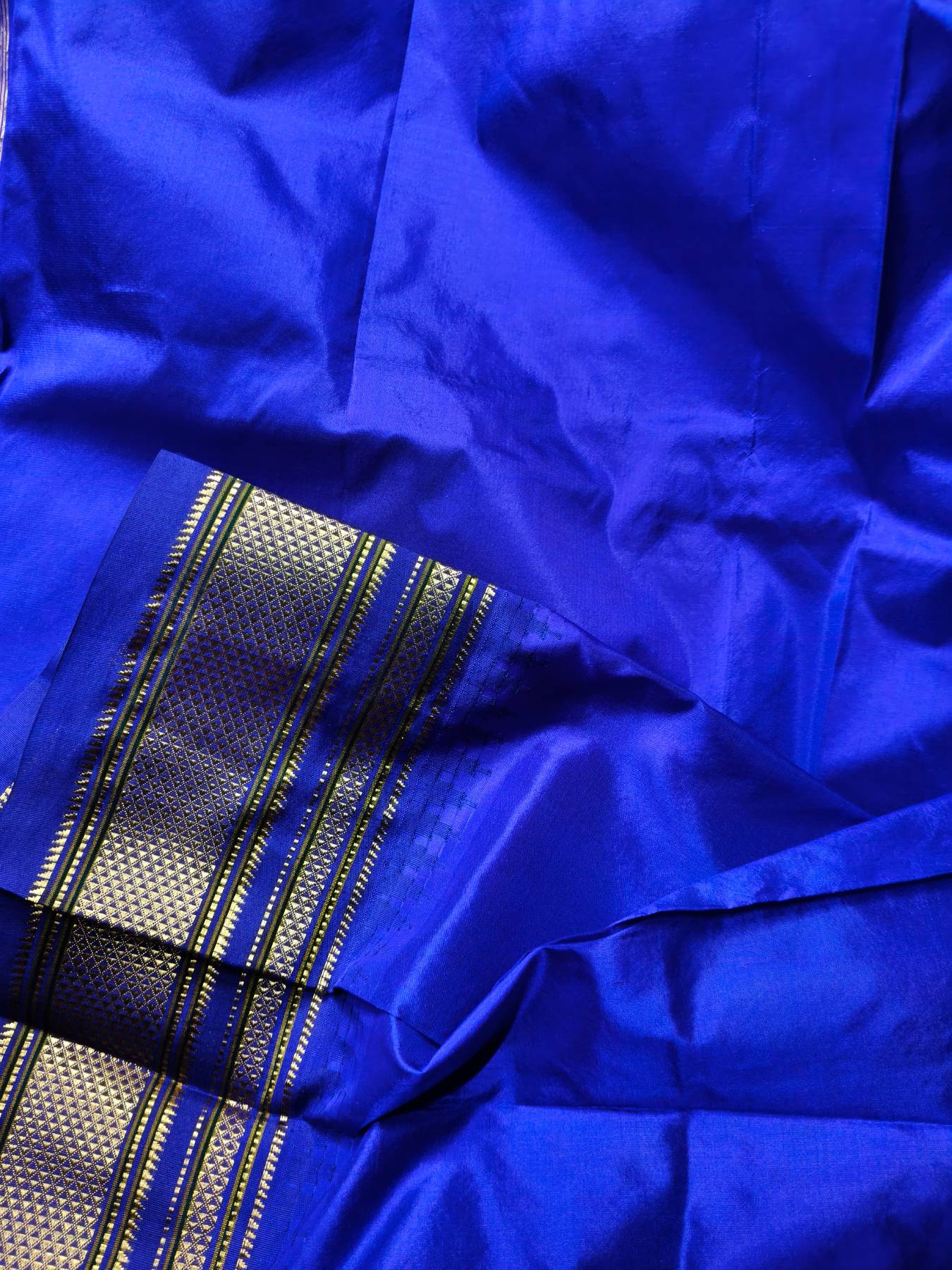PEACOCK BLUE SILK PURE HANDLOOM IRKAL SAREE