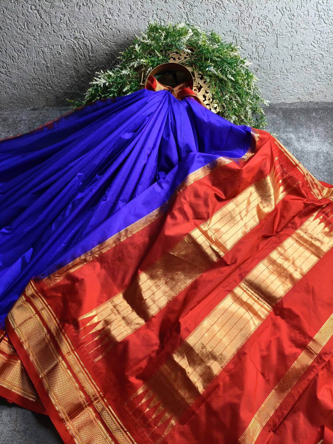 INK BLUE SILK PURE HANDLOOM IRKAL SAREE