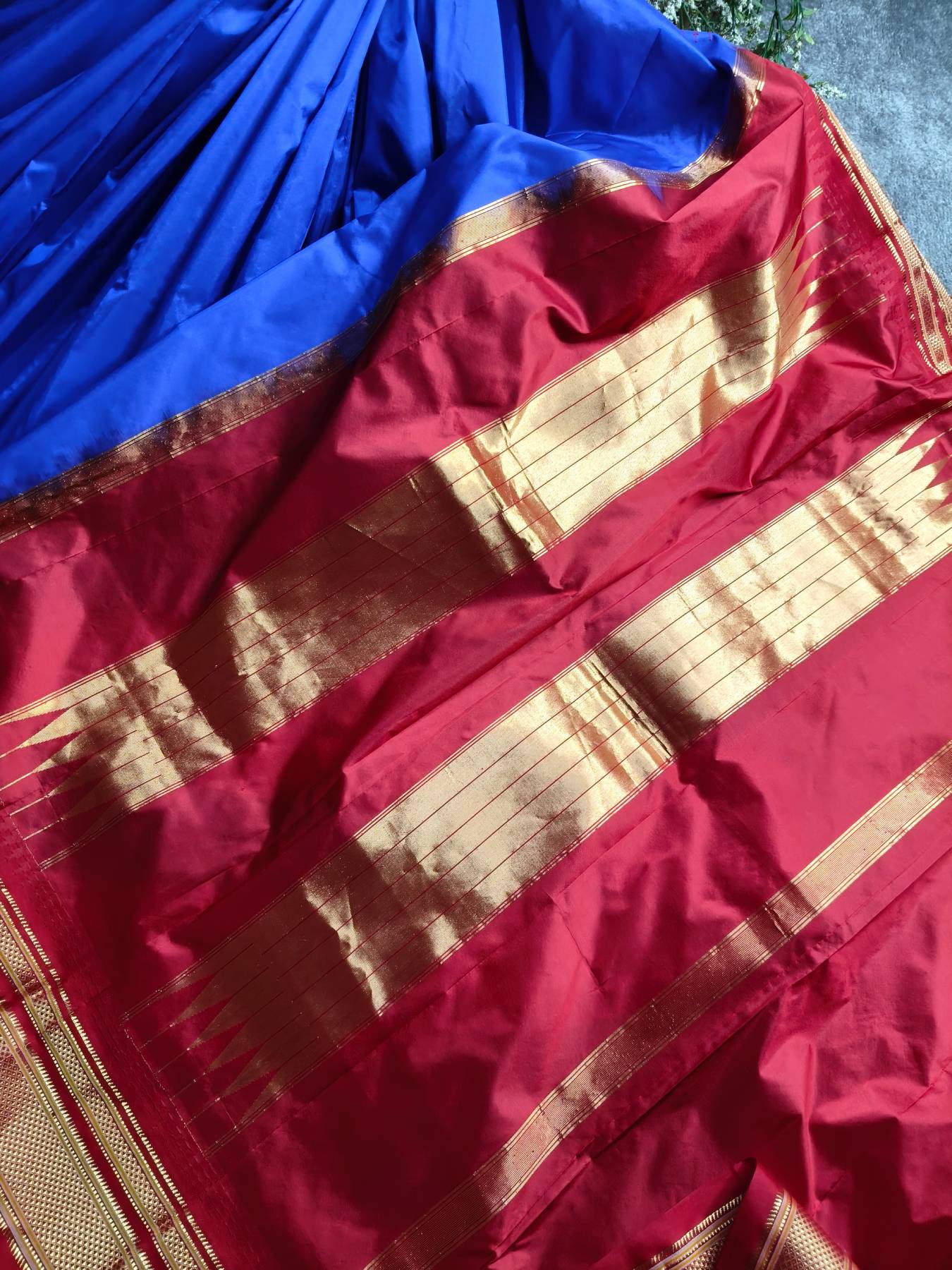 INK BLUE SILK PURE HANDLOOM IRKAL SAREE