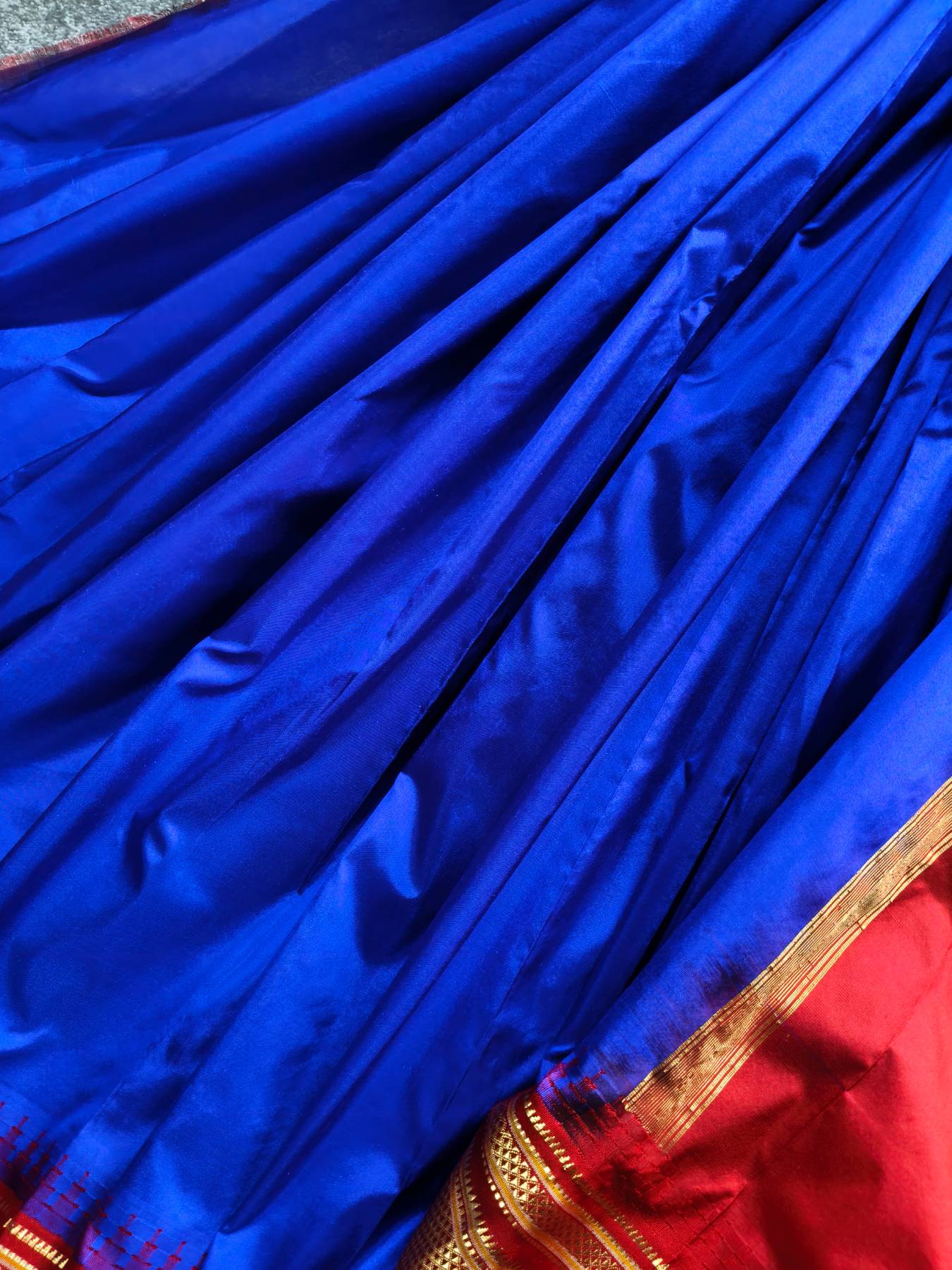 INK BLUE SILK PURE HANDLOOM IRKAL SAREE
