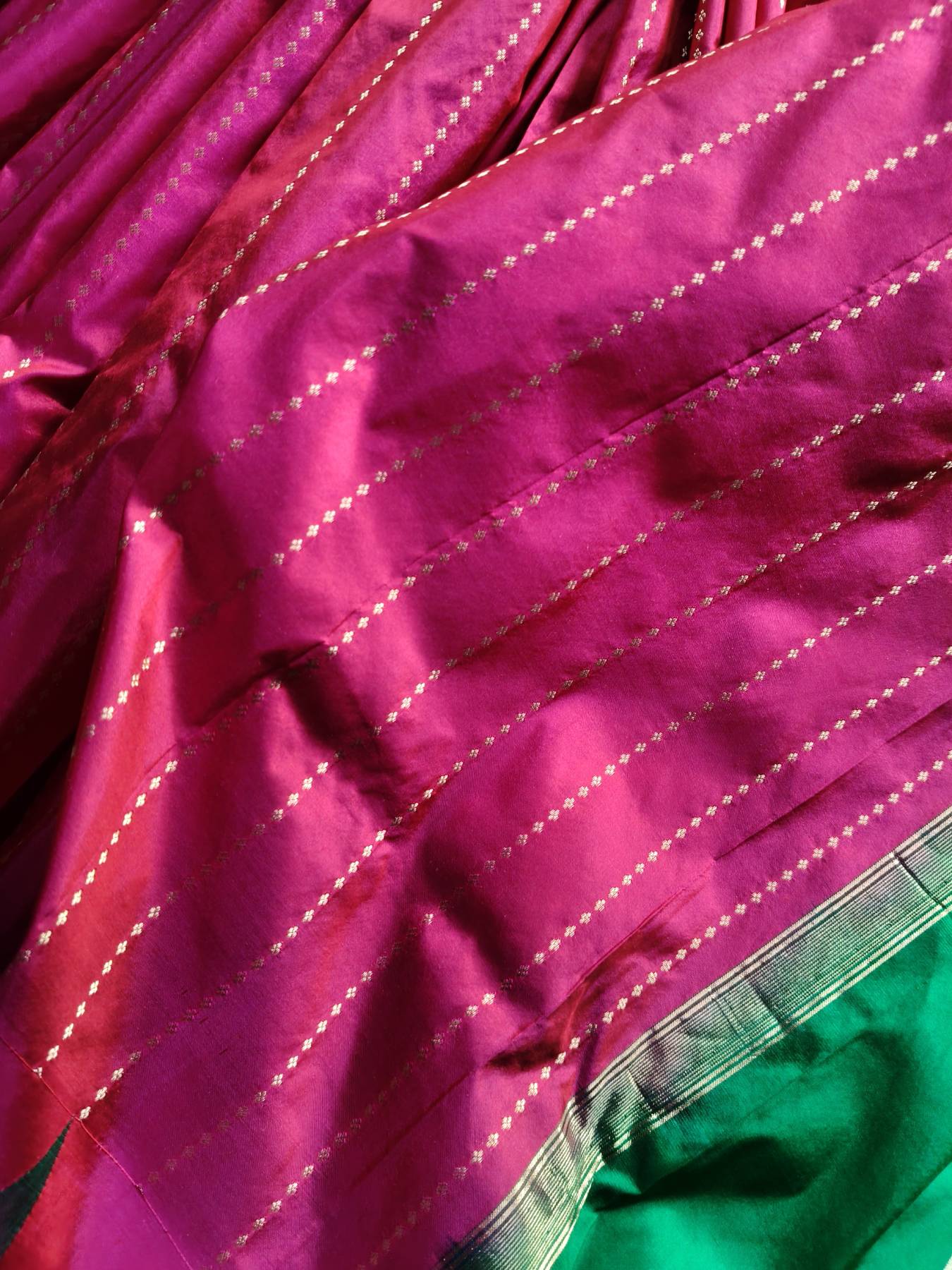 TWO TONE PINK SILK PURE HANDLOOM IRKAL SAREE