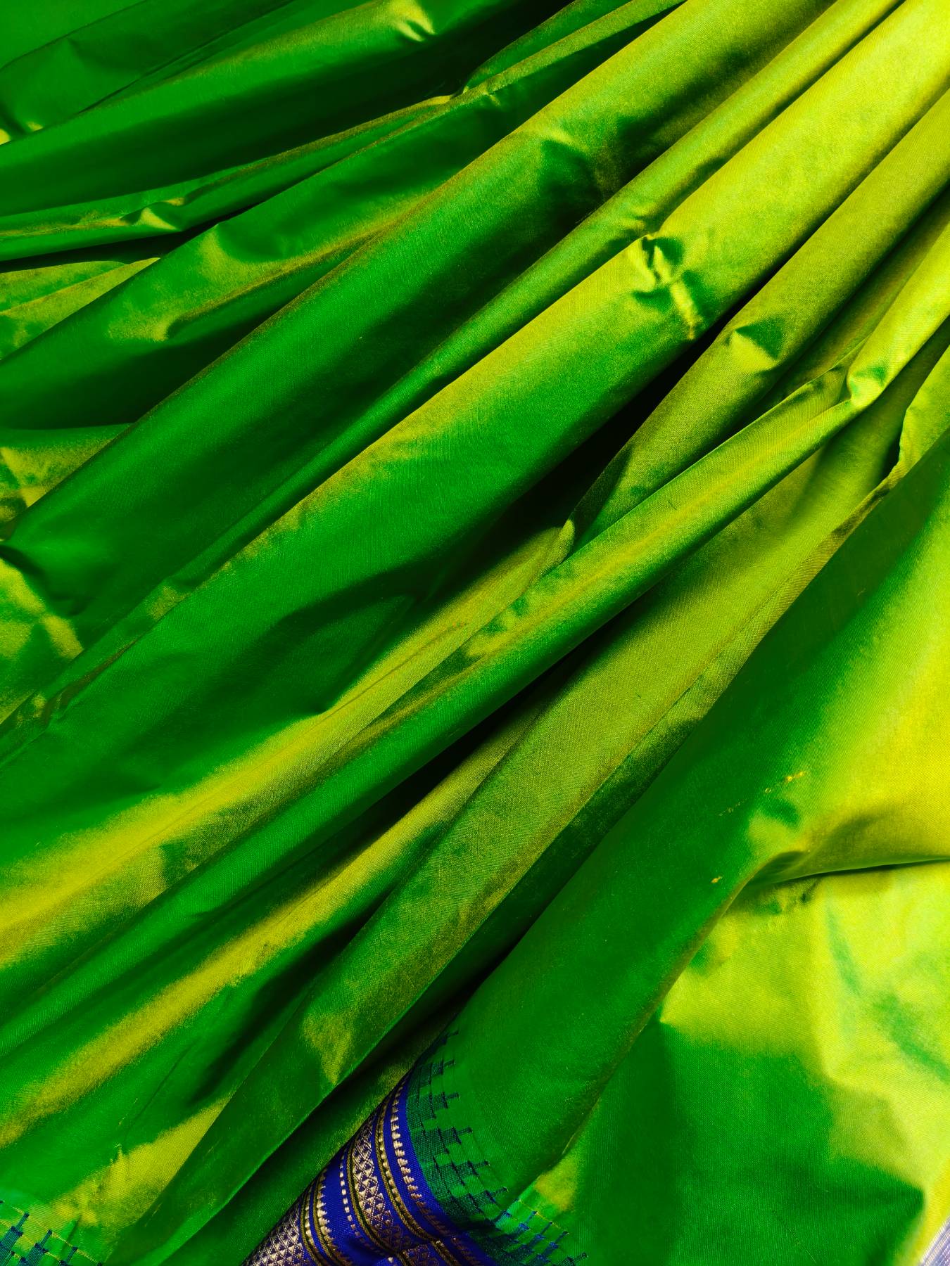 PARROT GREEN SILK PURE HANDLOOM IRKAL SAREE