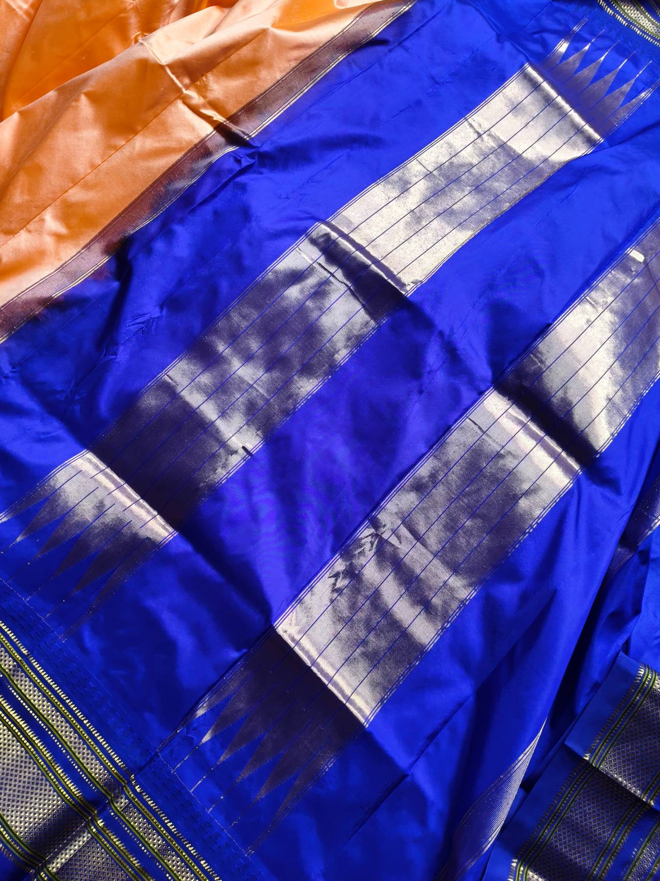 PEACH SILK PURE HANDLOOM IRKAL SAREE