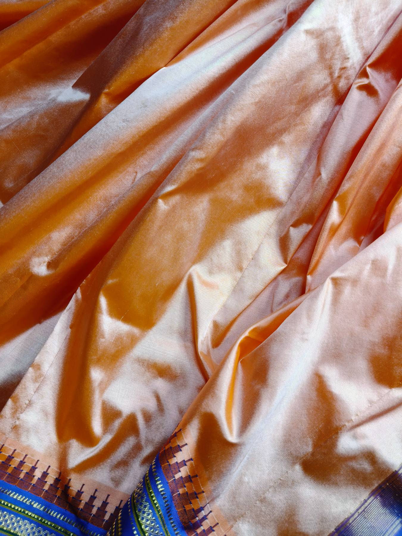 PEACH SILK PURE HANDLOOM IRKAL SAREE