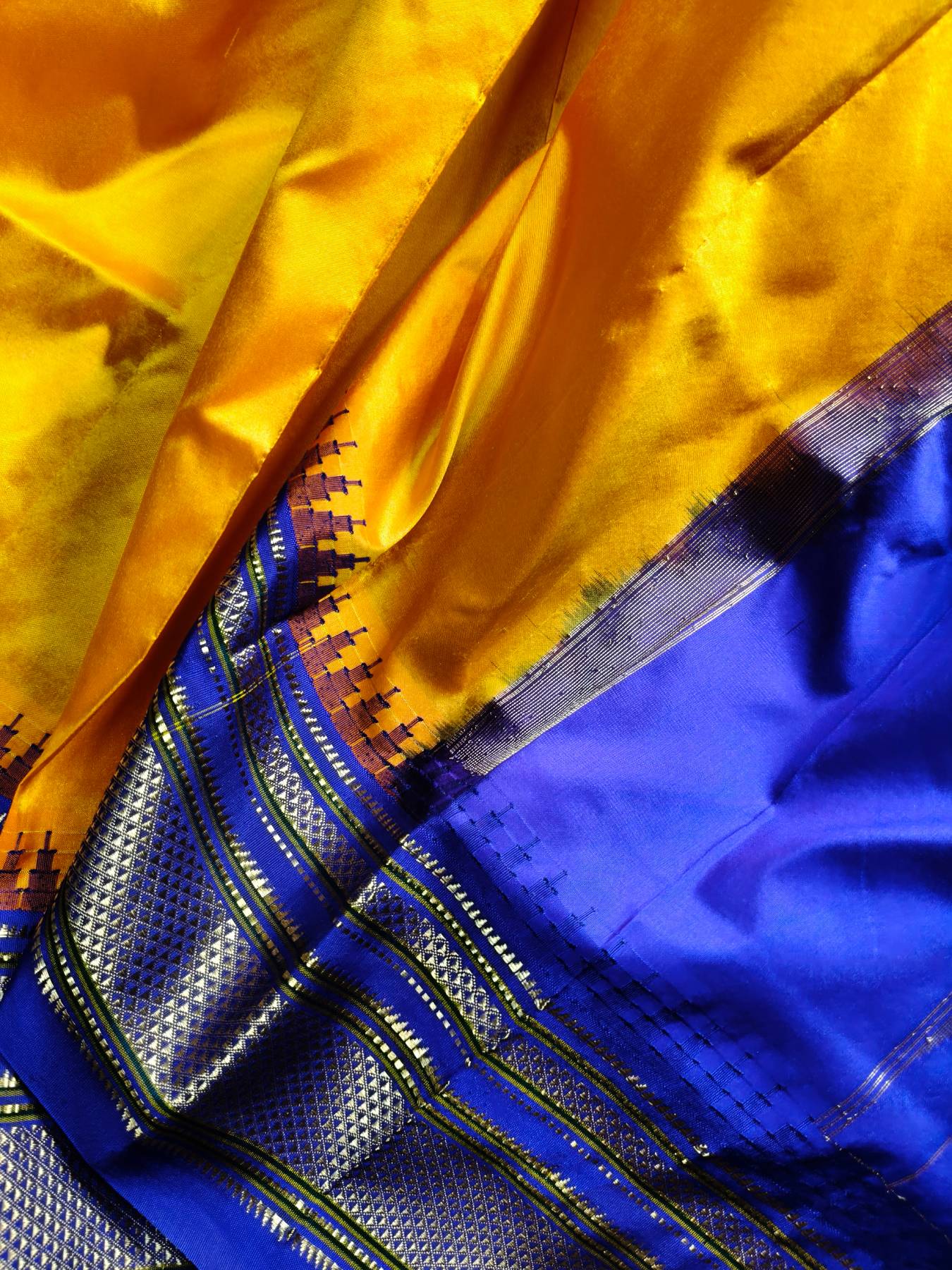 MANGO YELLOW SILK PURE HANDLOOM IRKAL SAREE