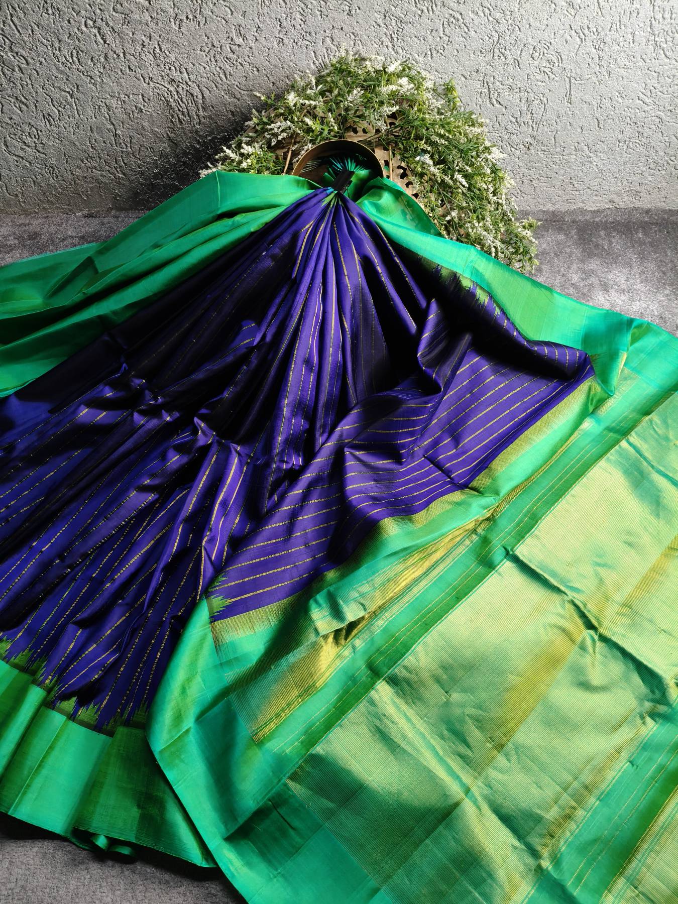 PURPLE SILK PURE HANDLOOM GADWAL SAREE