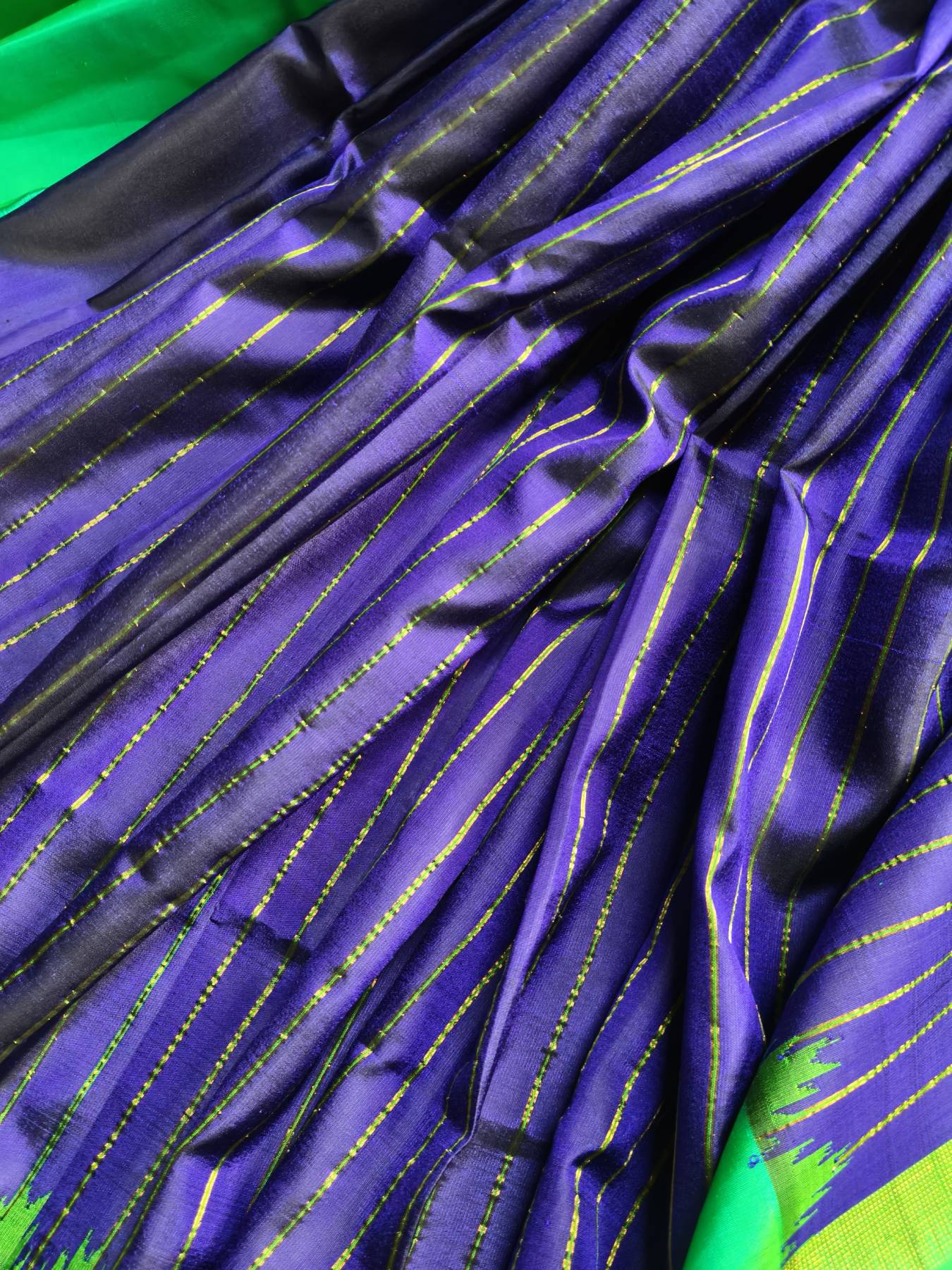 PURPLE SILK PURE HANDLOOM GADWAL SAREE