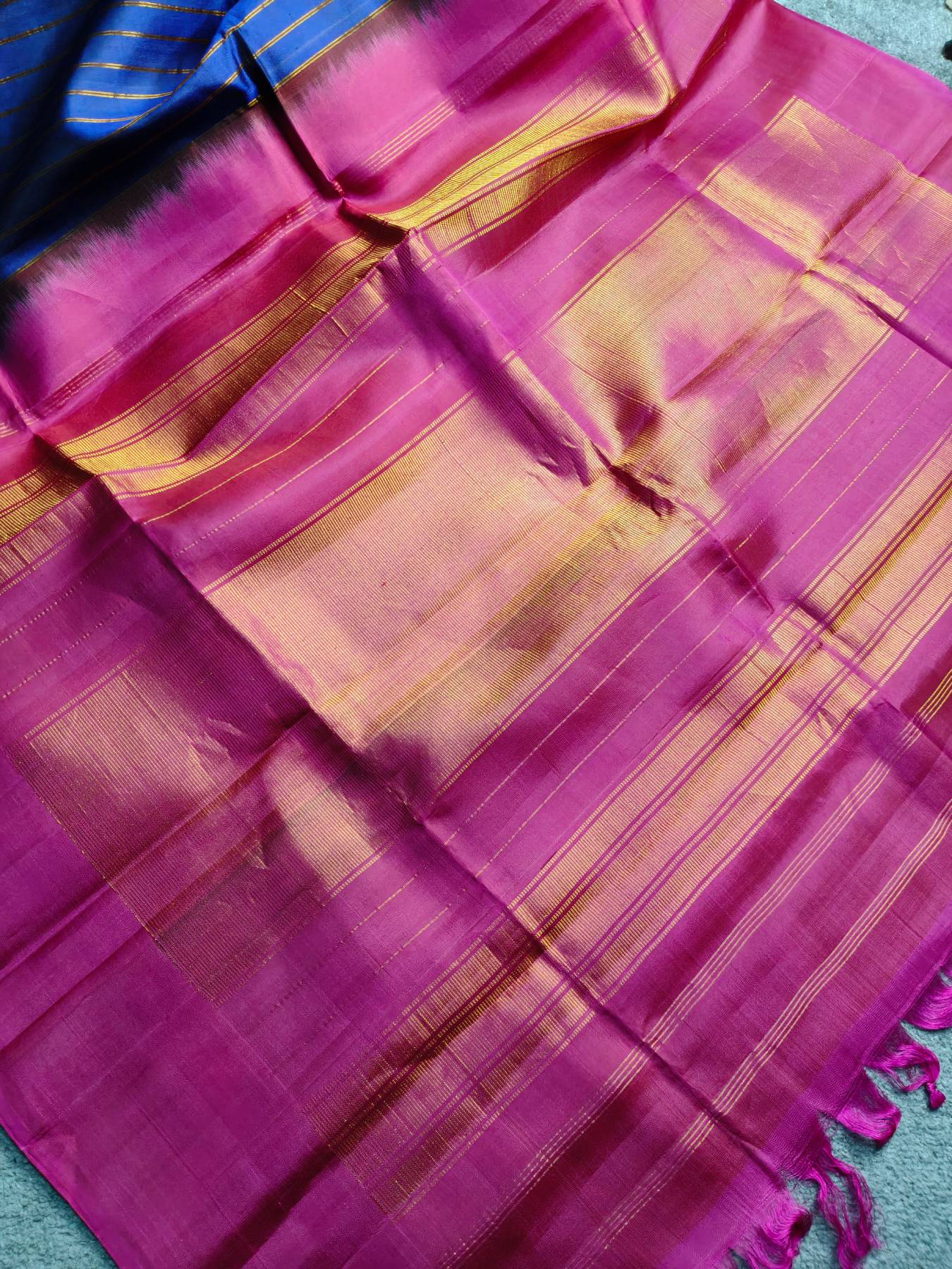 PURPLE SILK PURE HANDLOOM GADWAL SAREE