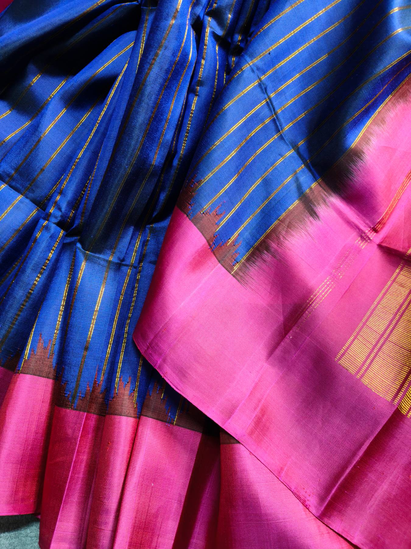 PURPLE SILK PURE HANDLOOM GADWAL SAREE